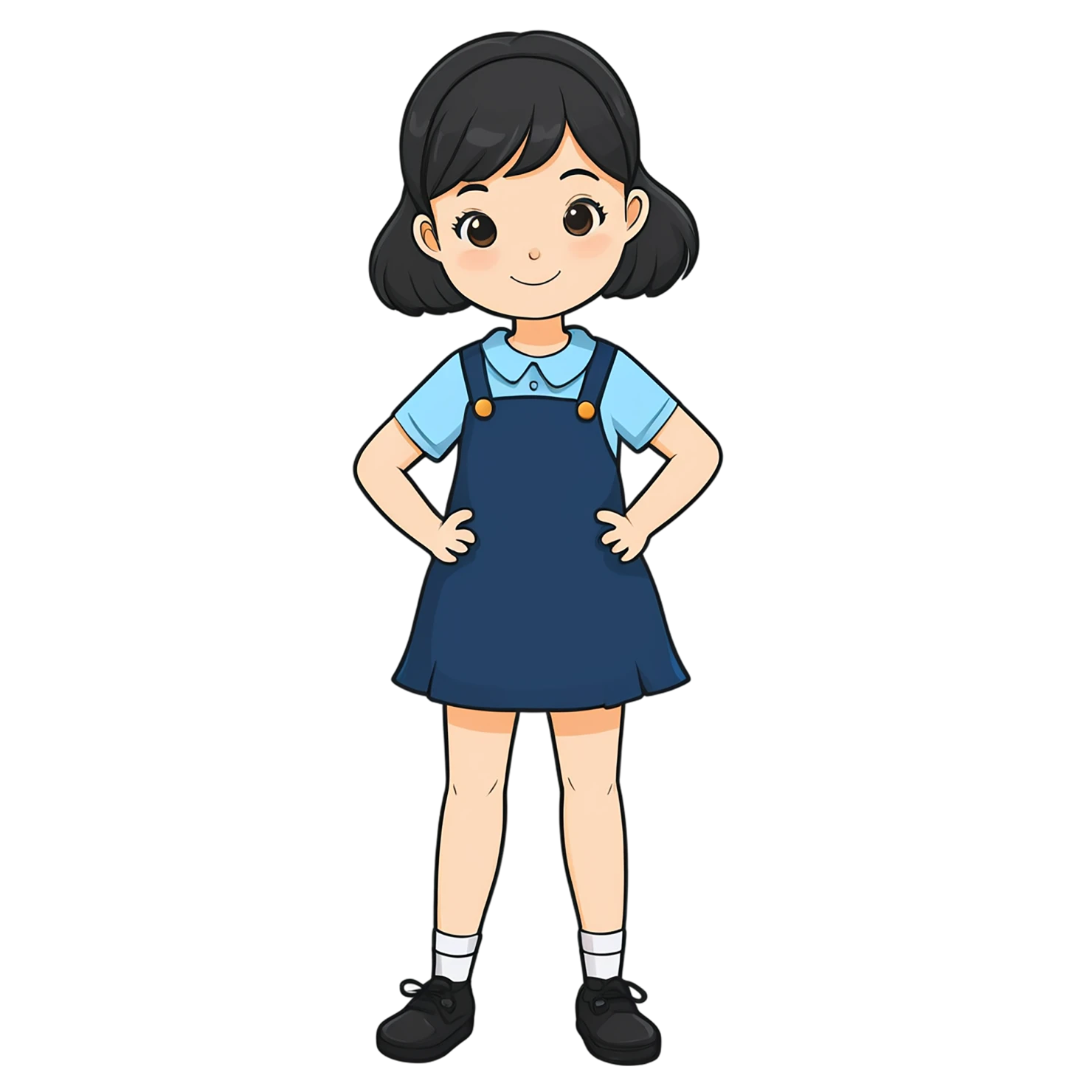 Girl cute sticker isolated on transparent background #17398