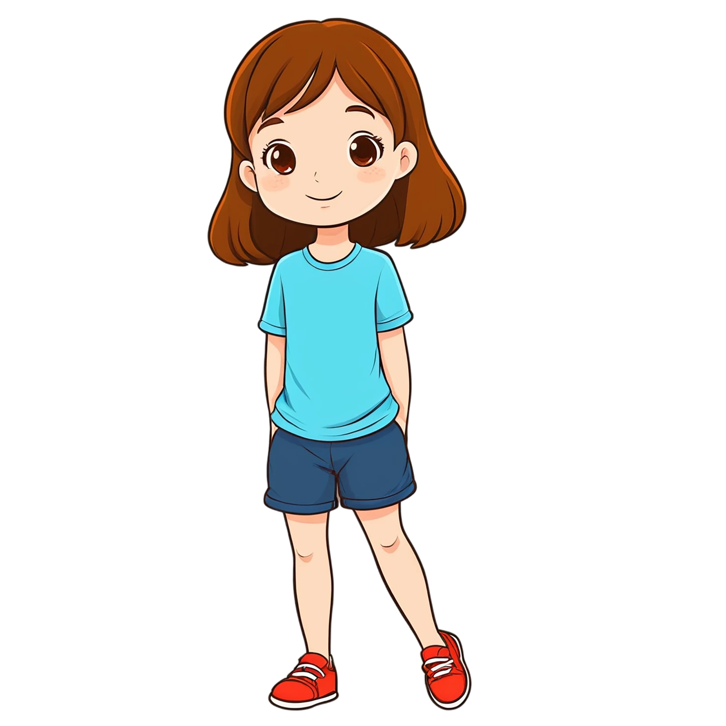Girl cute sticker isolated on transparent background #17399
