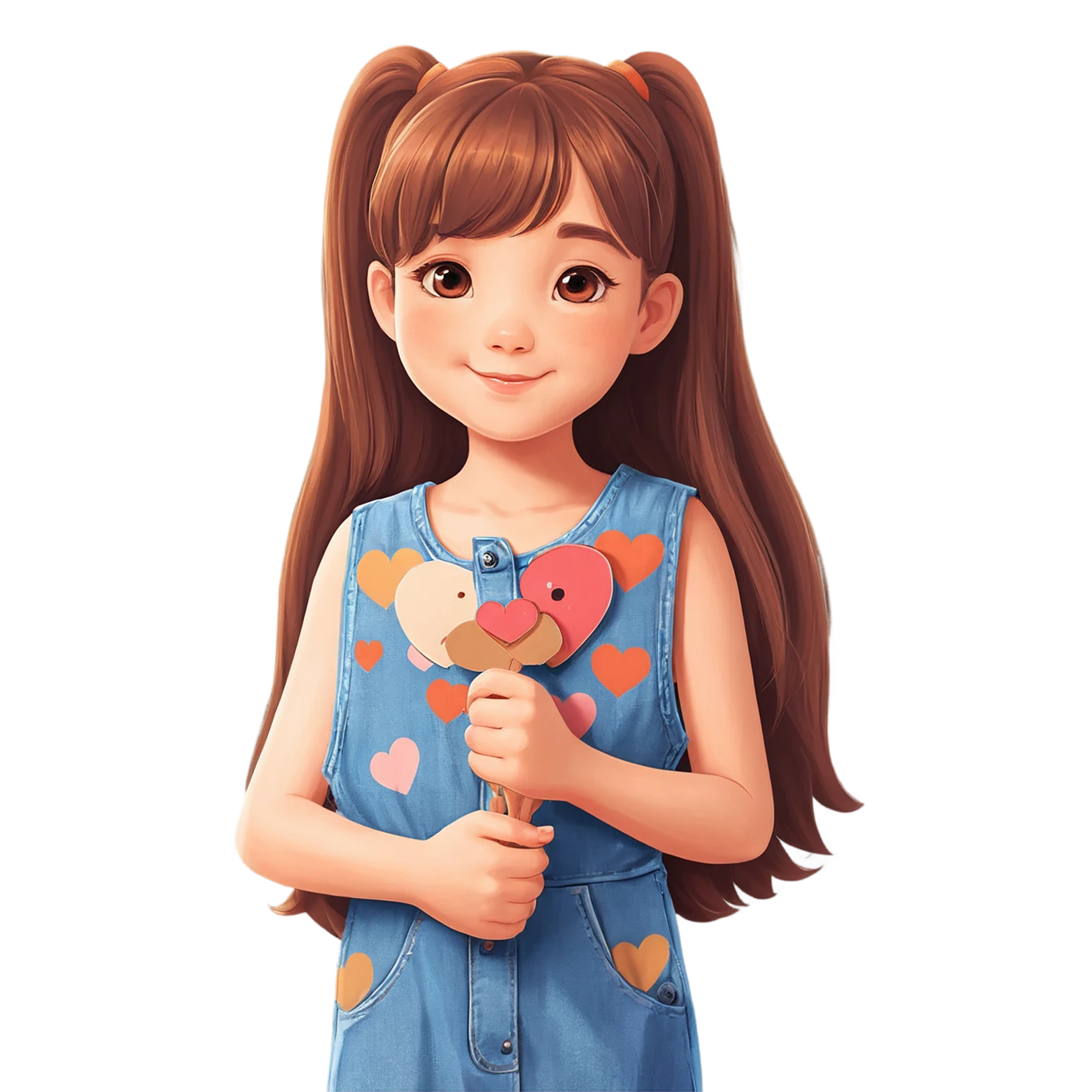 Girl cute sticker isolated on transparent background #17400