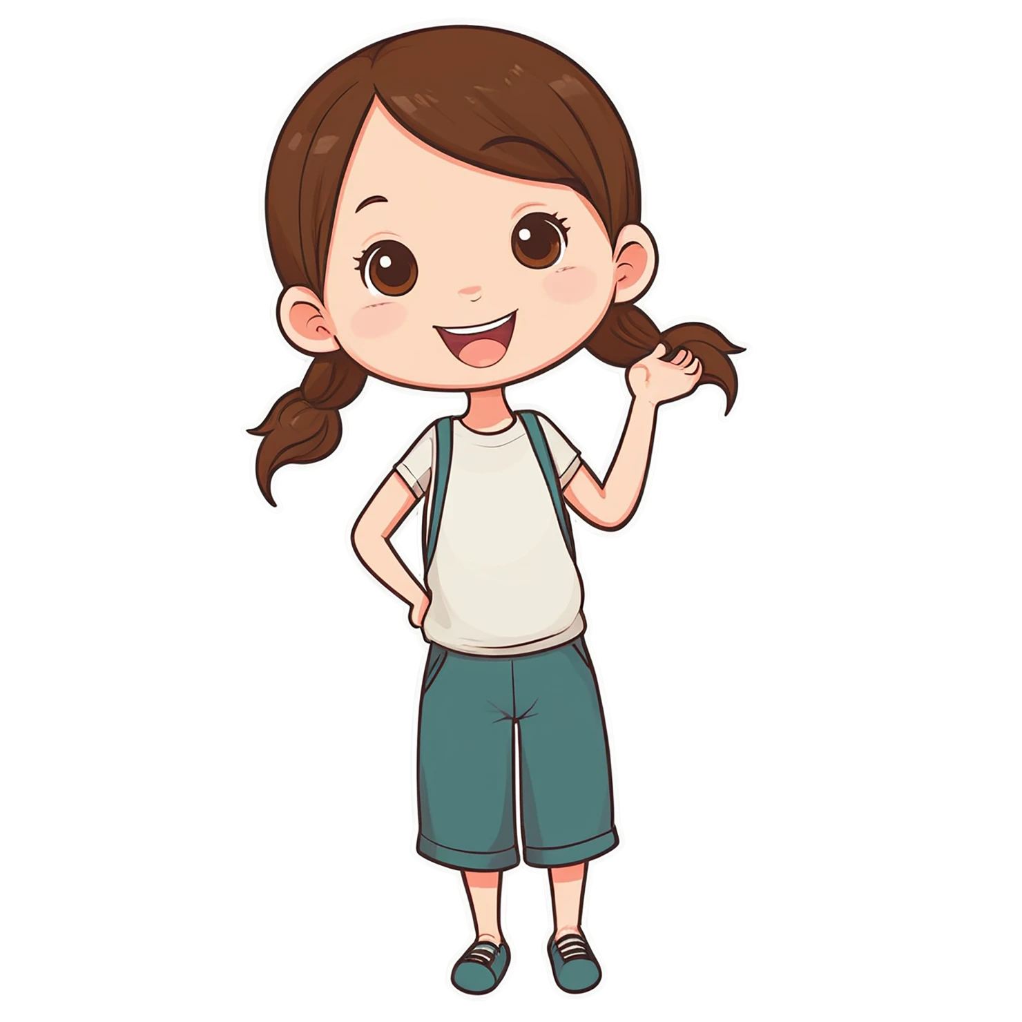 Girl cute sticker isolated on transparent background #17402
