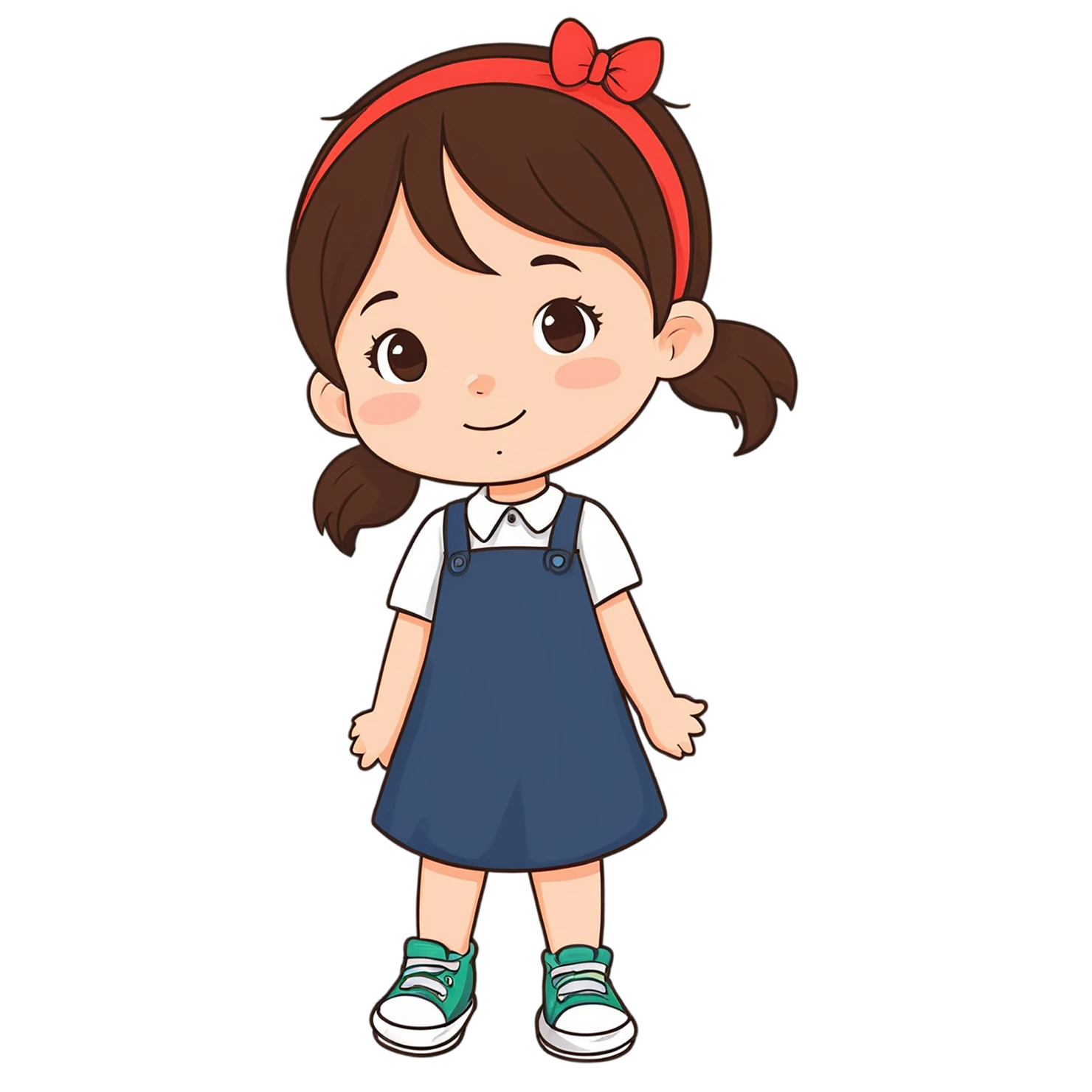 Girl cute sticker isolated on transparent background #17403