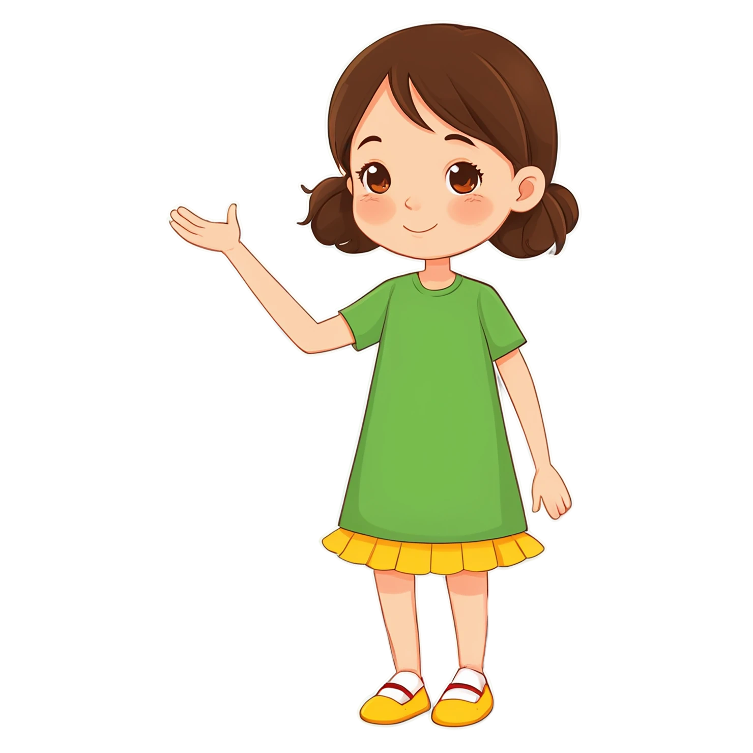 Girl cute sticker isolated on transparent background #17404