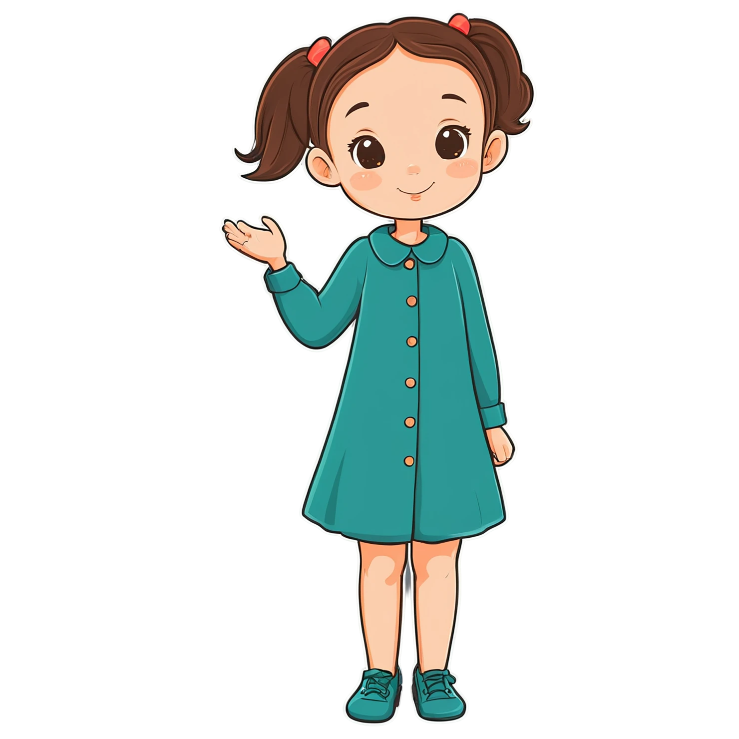 Girl cute sticker isolated on transparent background #17405