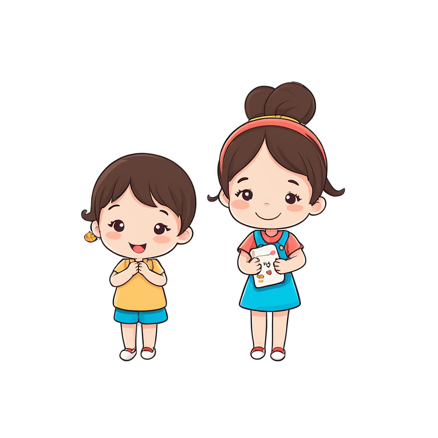 Girl cute sticker isolated on transparent background #17406