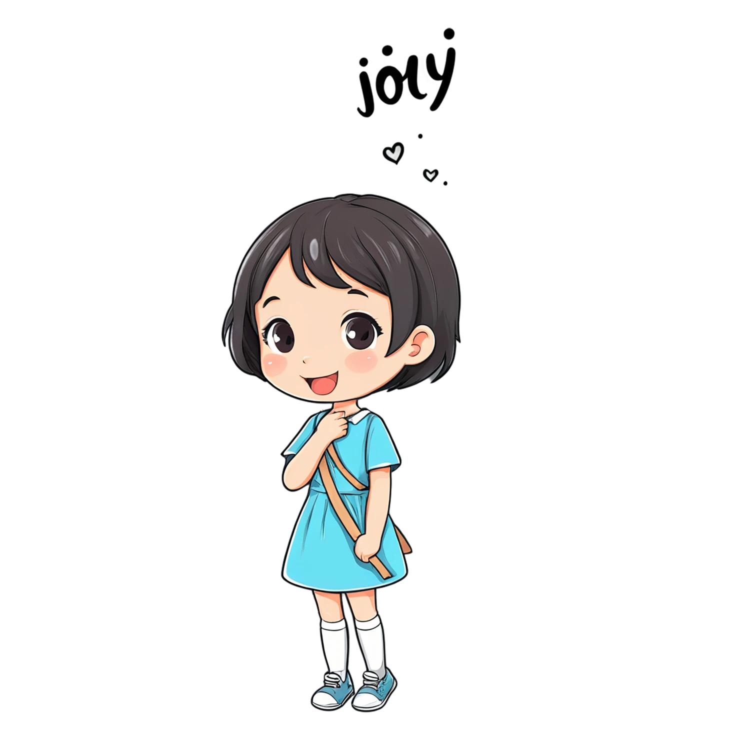 Girl cute sticker isolated on transparent background #17407