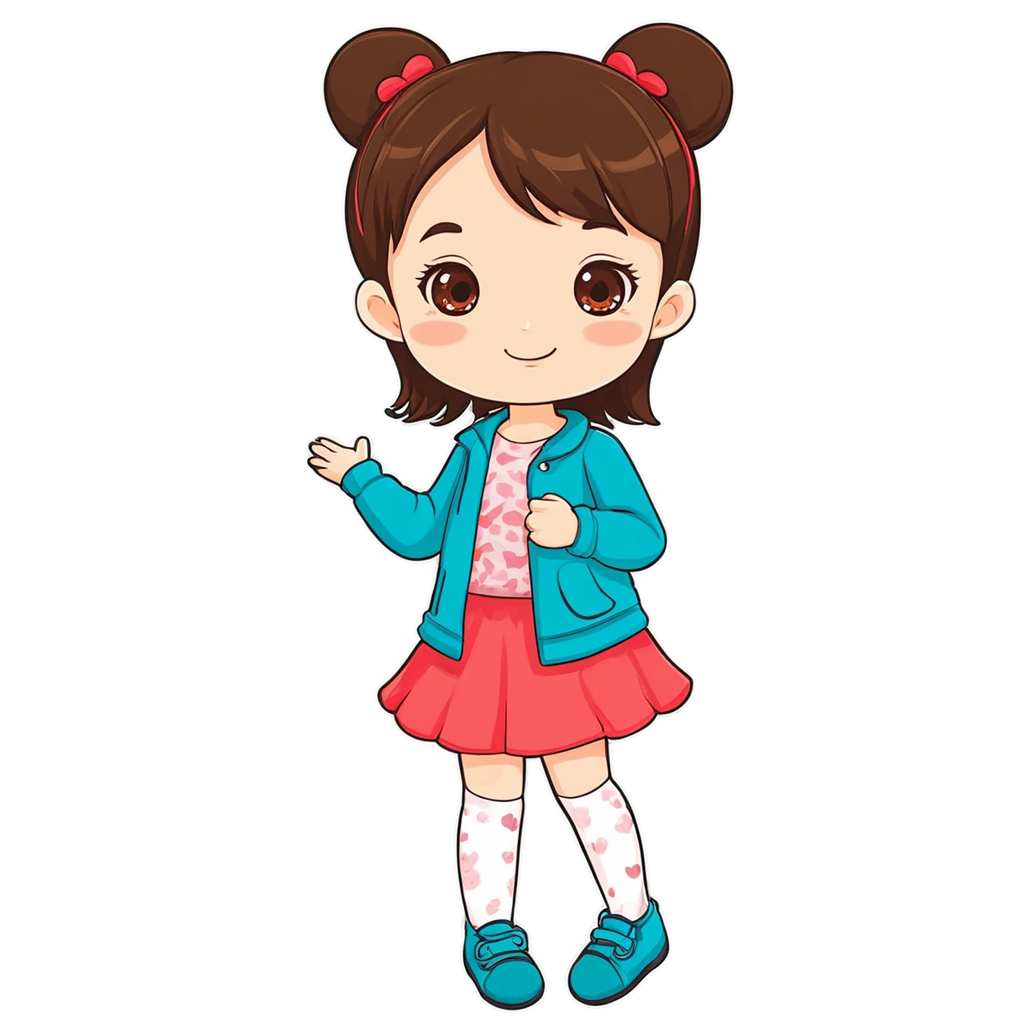 Girl cute sticker isolated on transparent background #17408