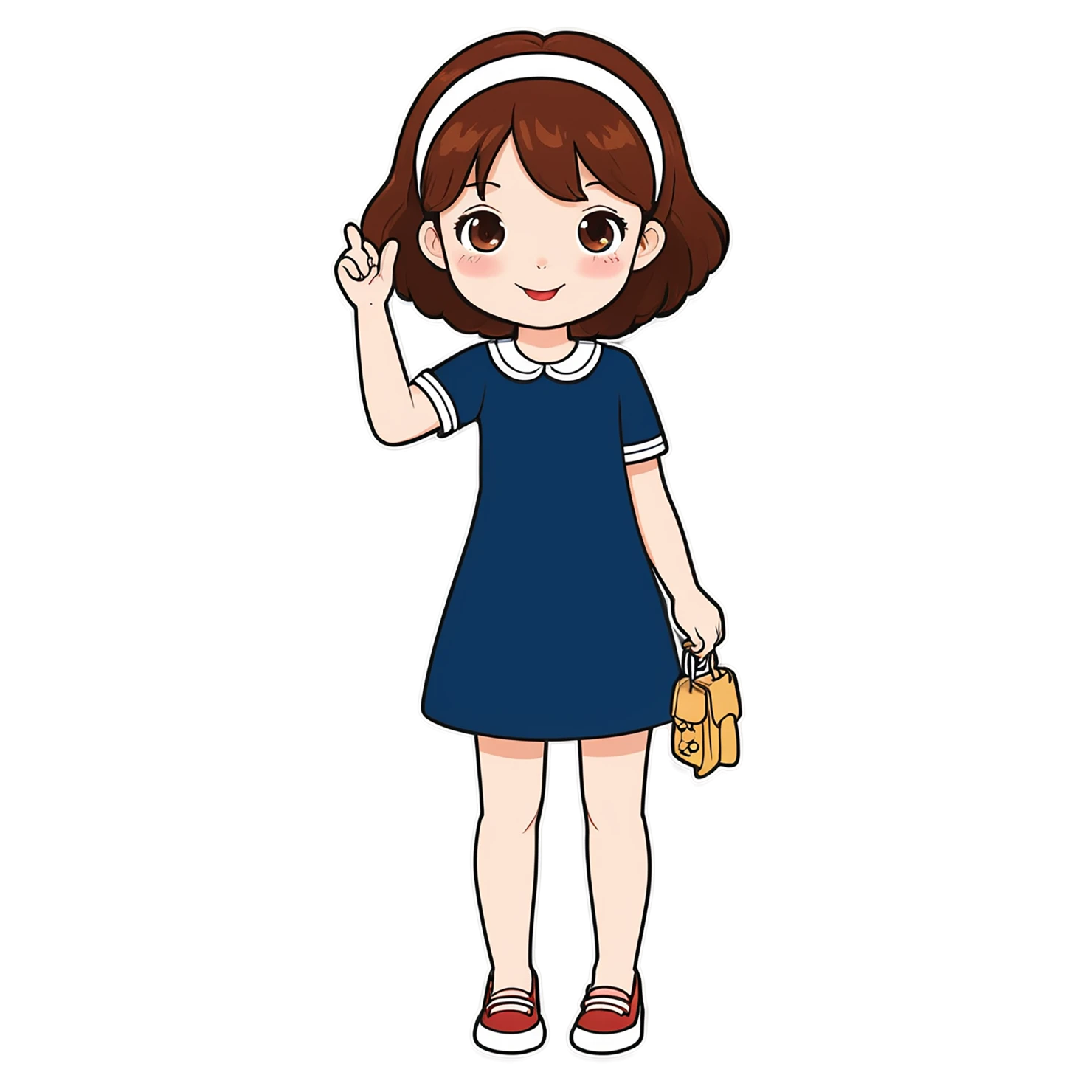 Girl cute sticker isolated on transparent background #17409