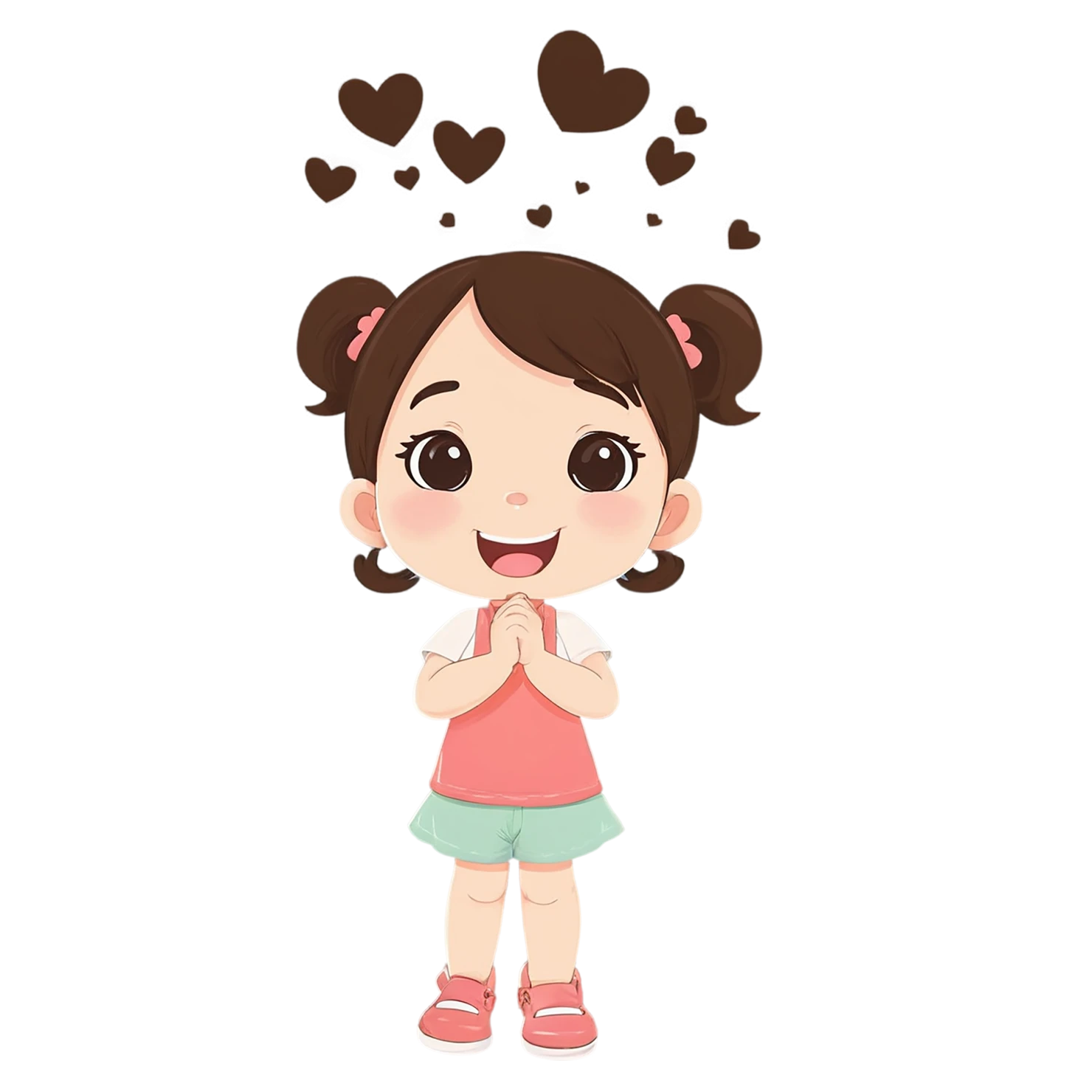 Girl cute sticker isolated on transparent background #17410