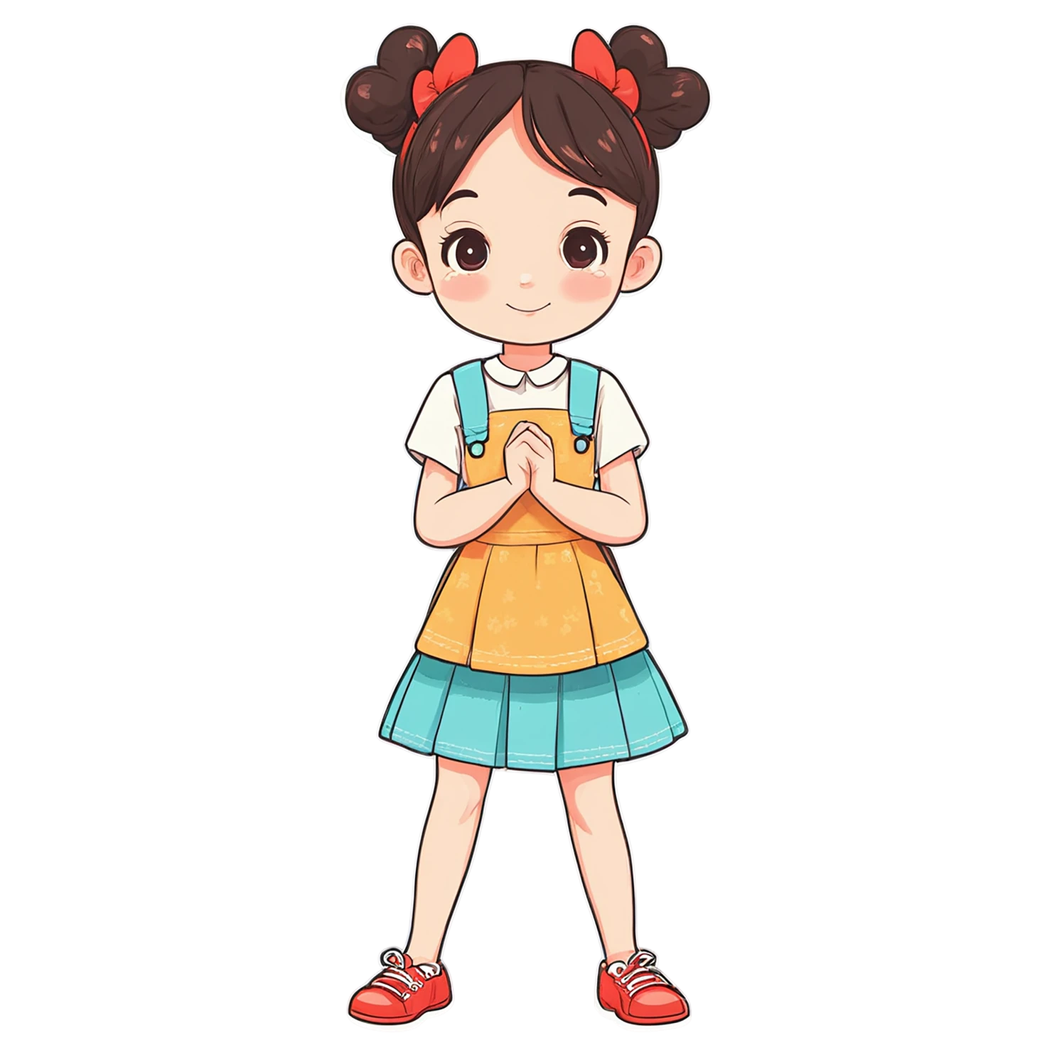 Girl cute sticker isolated on transparent background #17411