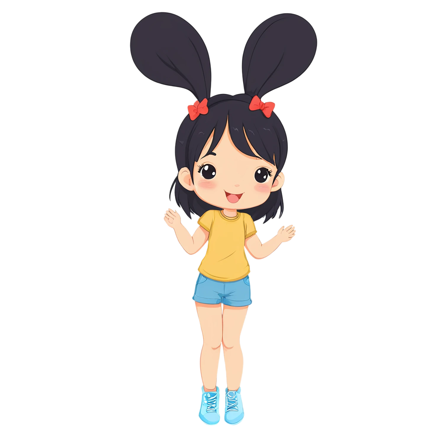 Girl cute sticker isolated on transparent background #17412