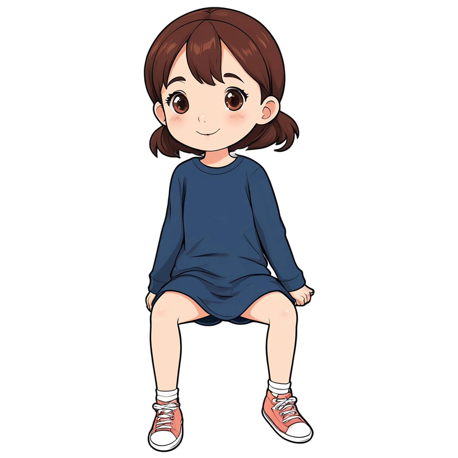 Girl cute sticker isolated on transparent background #17413