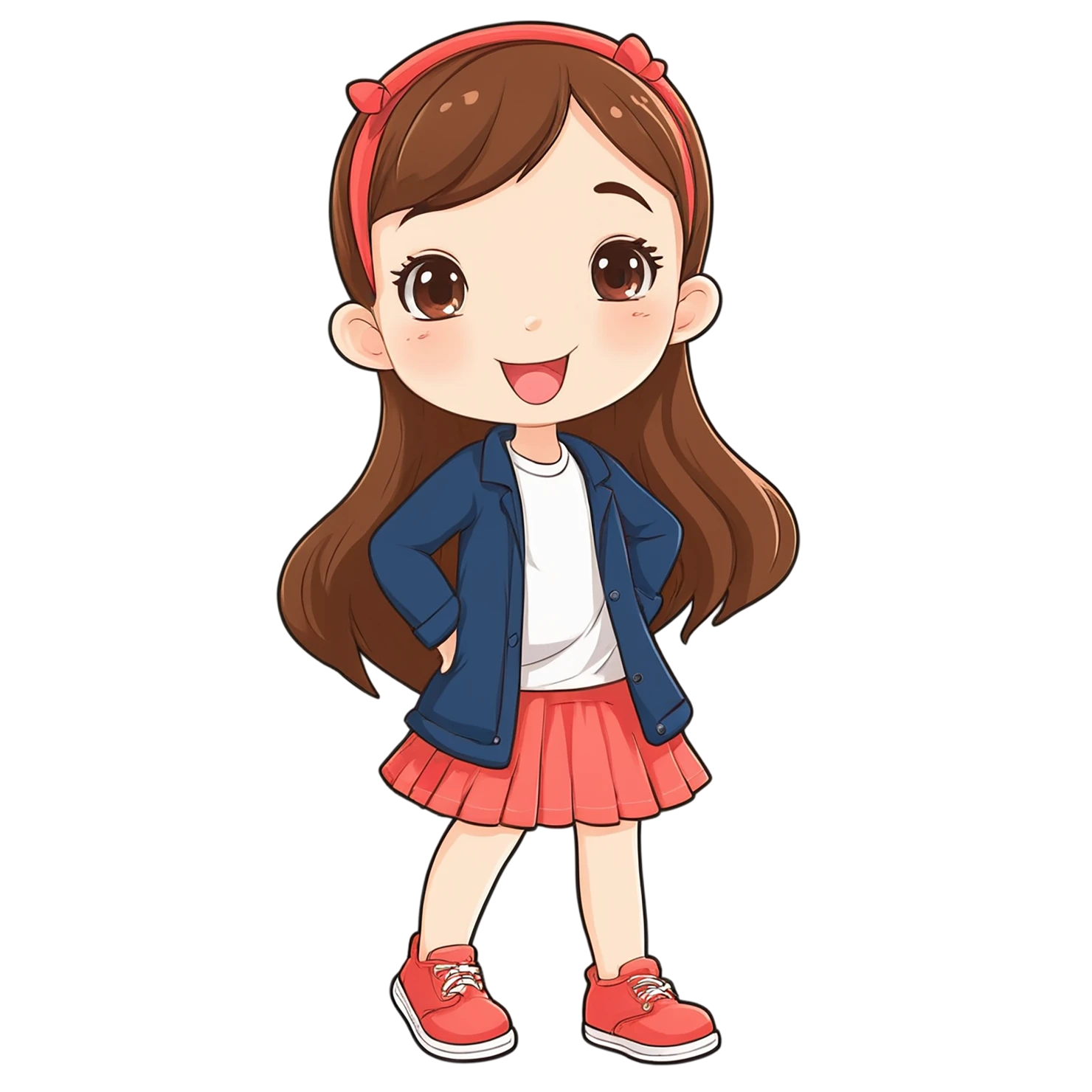 Girl cute sticker isolated on transparent background #17414