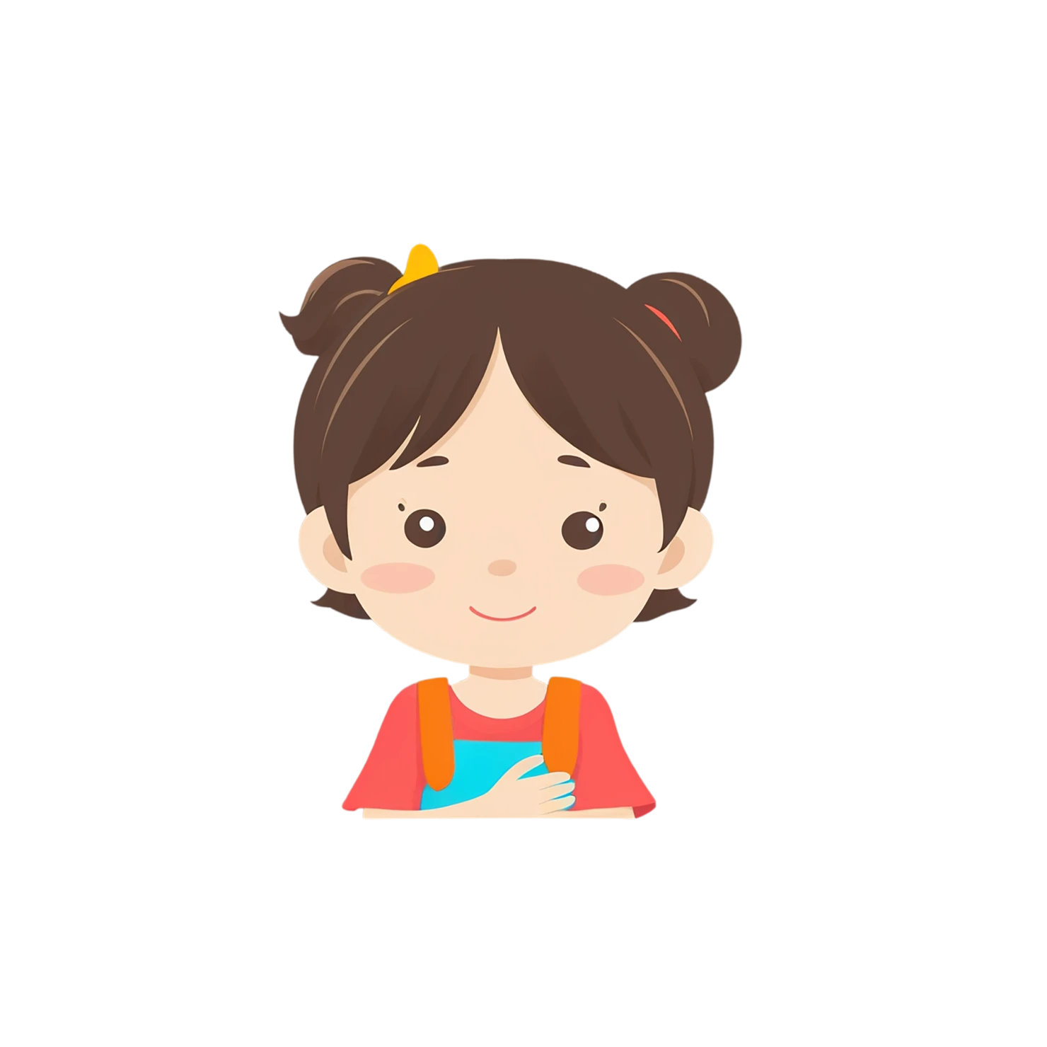 Girl cute sticker isolated on transparent background #17415