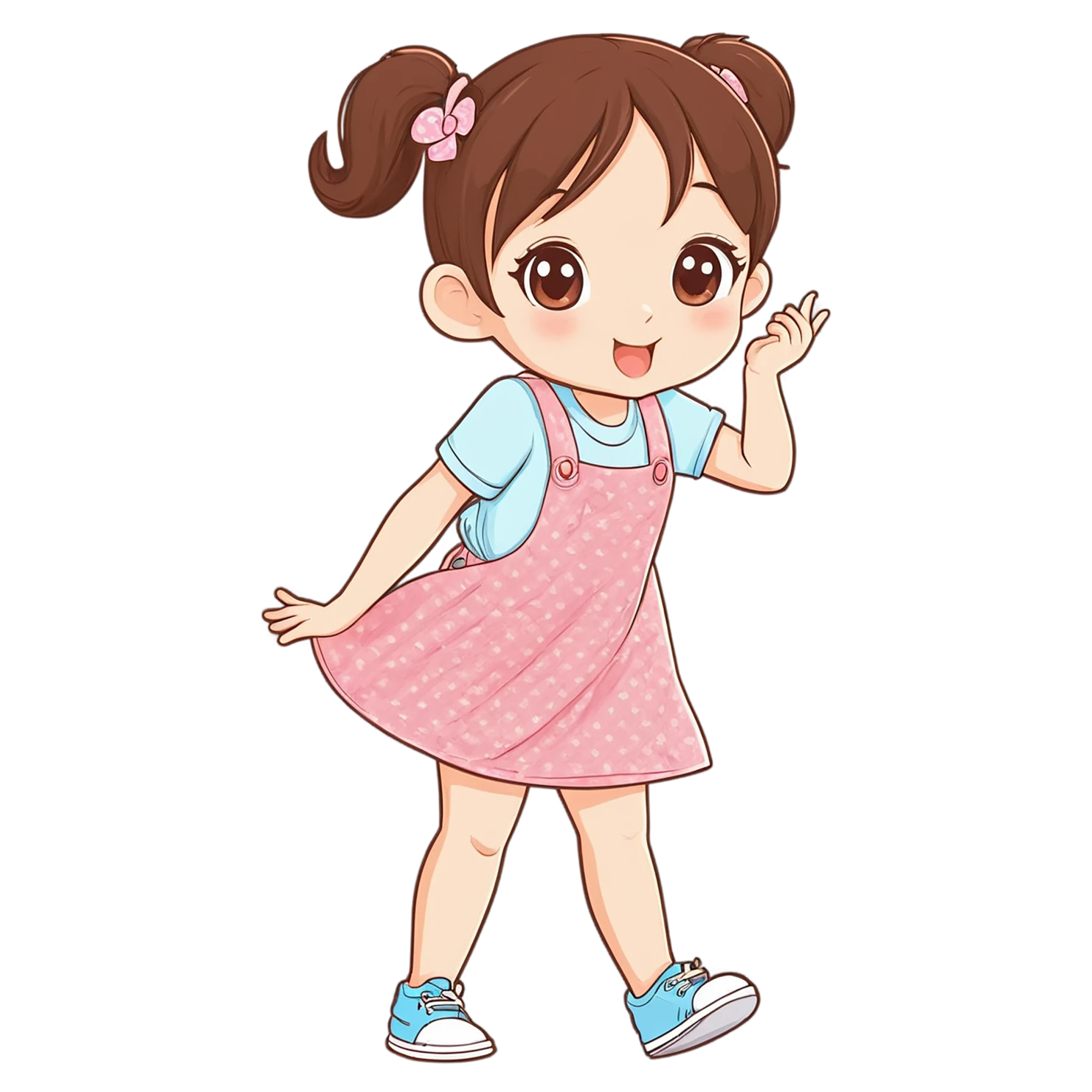Girl cute sticker isolated on transparent background #17416