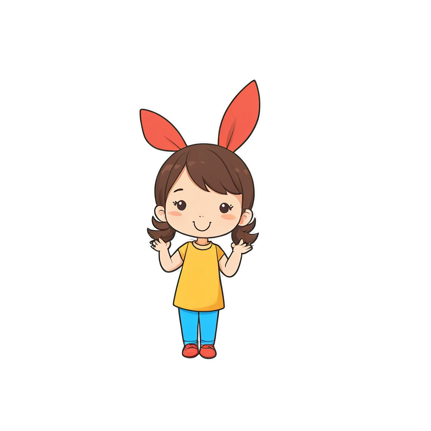 Girl cute sticker isolated on transparent background #17417