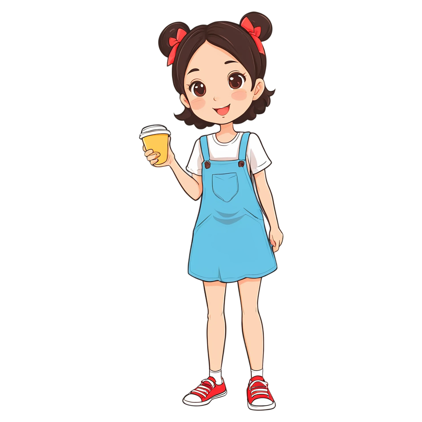 Girl cute sticker isolated on transparent background #17419