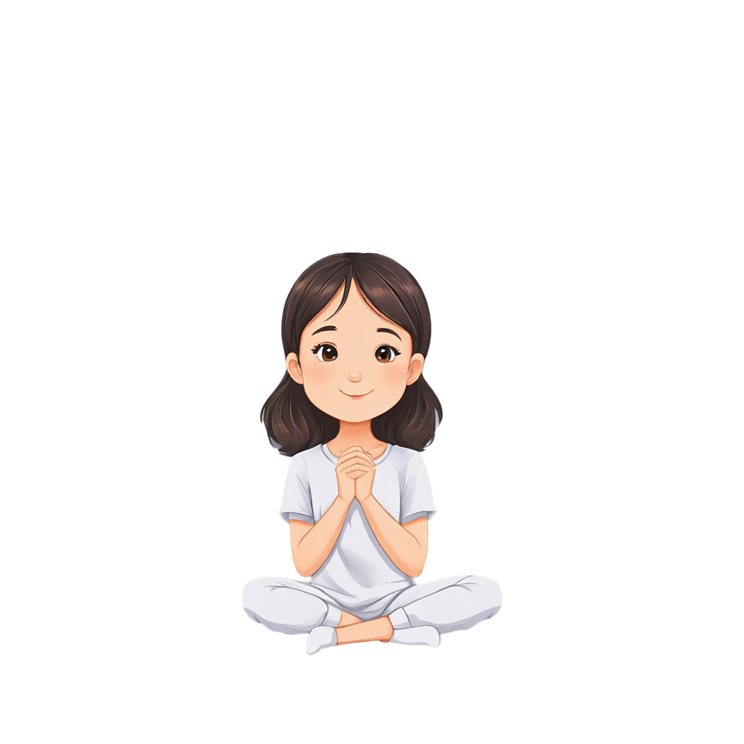 Girl cute sticker isolated on transparent background #17421