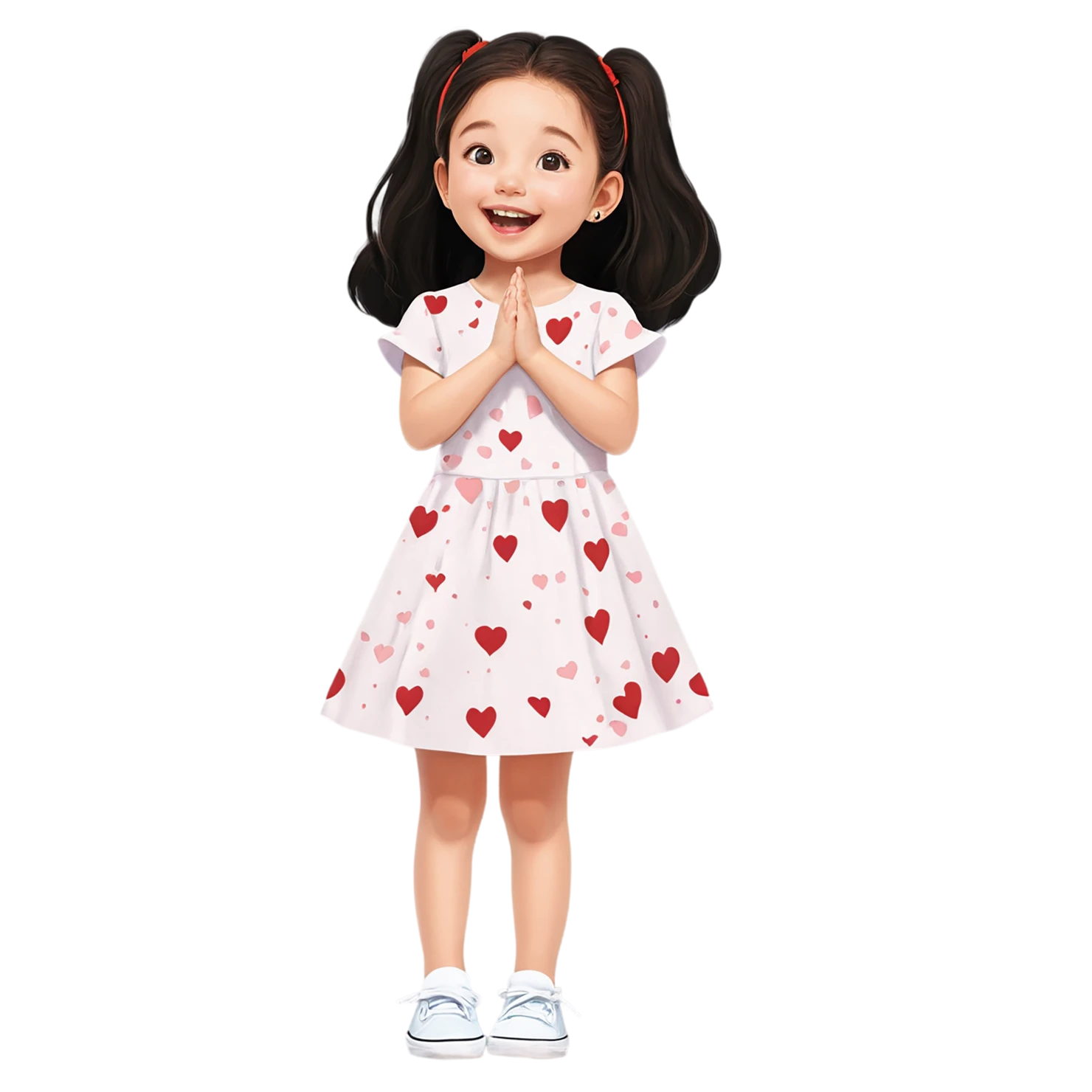 Girl cute sticker isolated on transparent background #17424