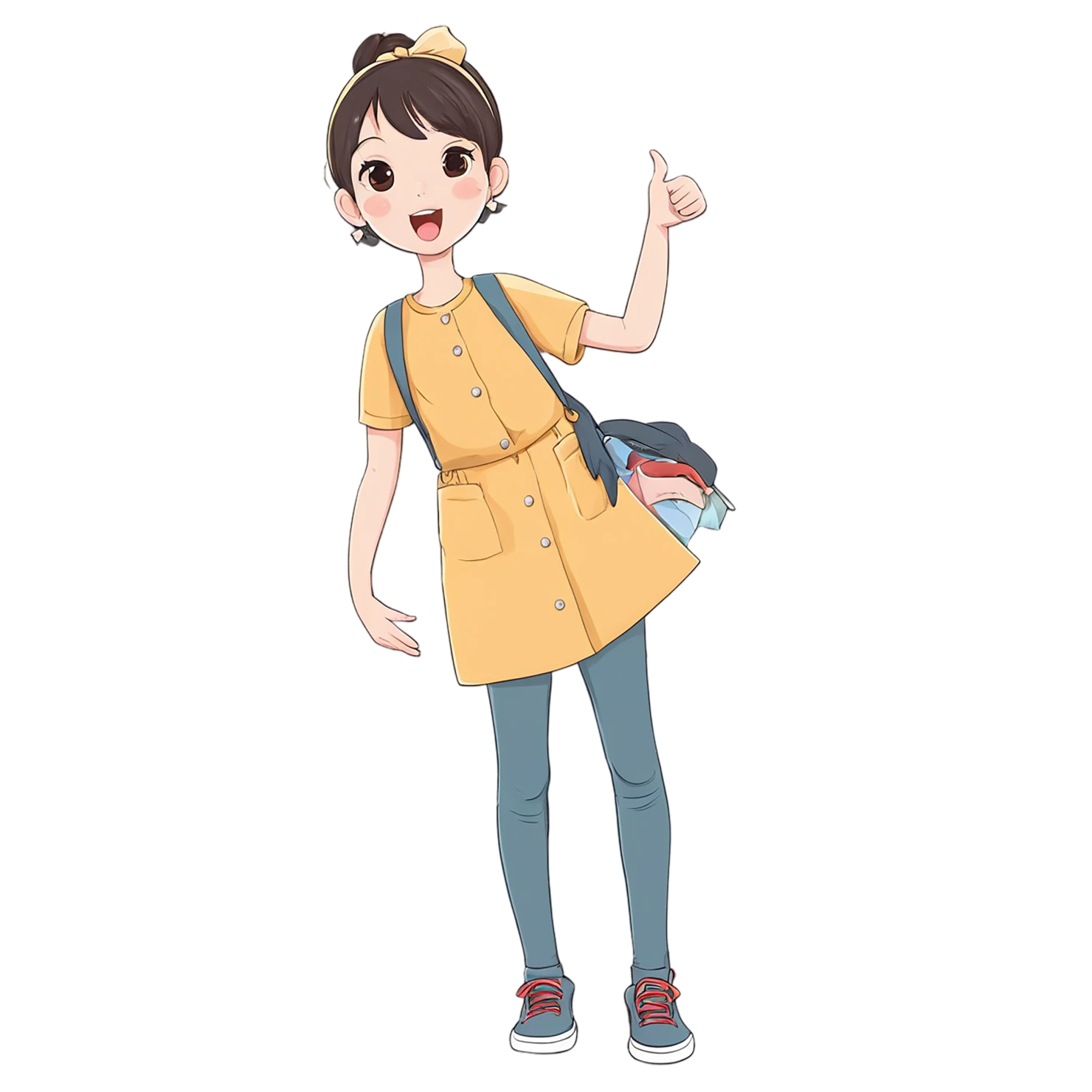 Girl cute sticker isolated on transparent background #17425