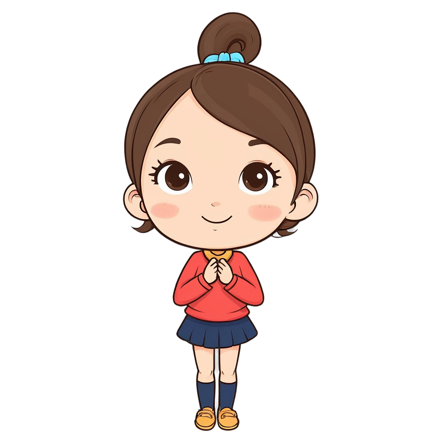 Girl cute sticker isolated on transparent background #17427
