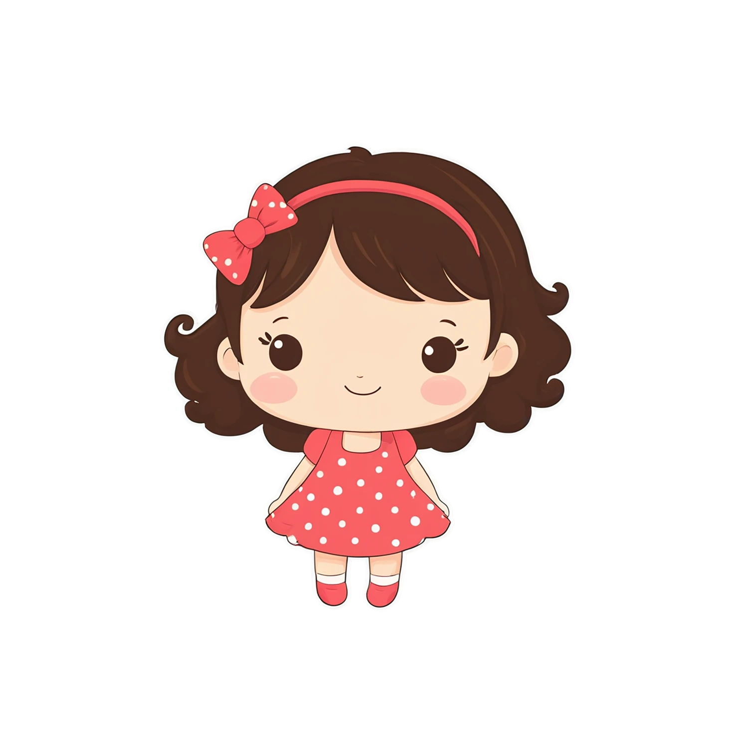 Girl cute sticker isolated on transparent background #17428