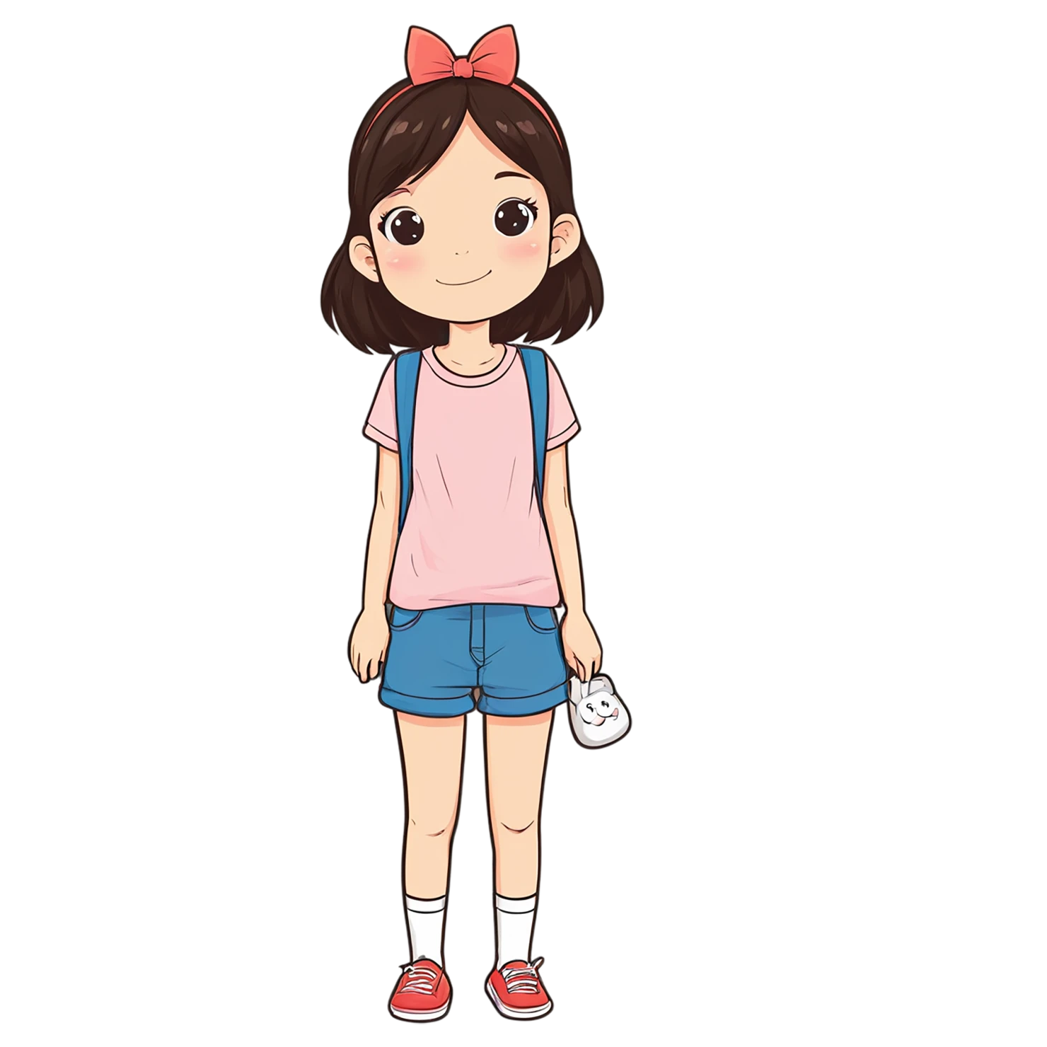 Girl cute sticker isolated on transparent background #17431