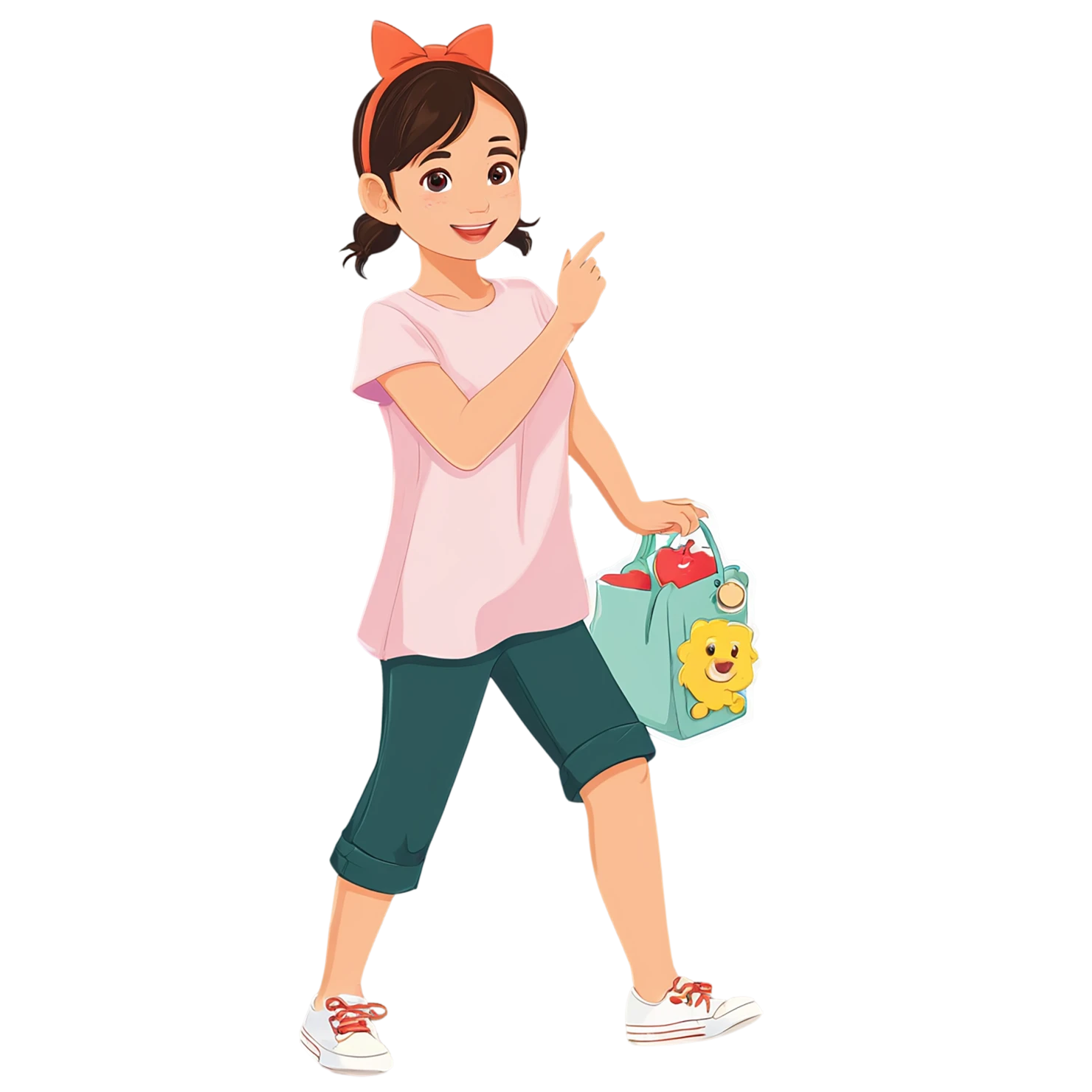 Girl cute sticker isolated on transparent background #17432