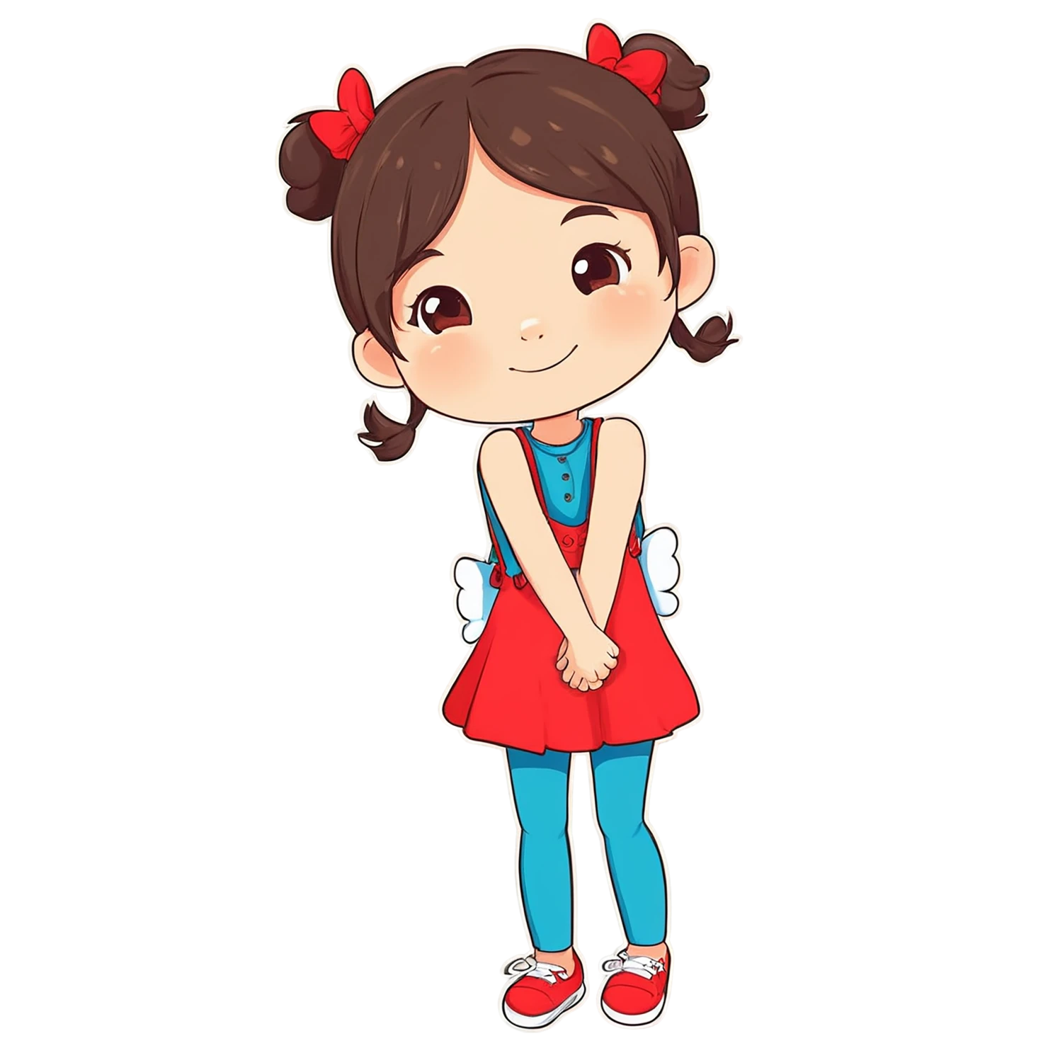Girl cute sticker isolated on transparent background #17434
