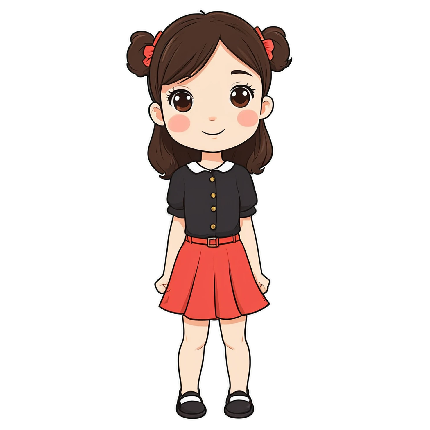 Girl cute sticker isolated on transparent background #17435