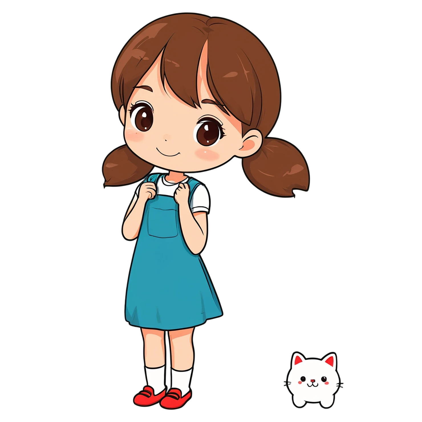 Girl cute sticker isolated on transparent background #17436