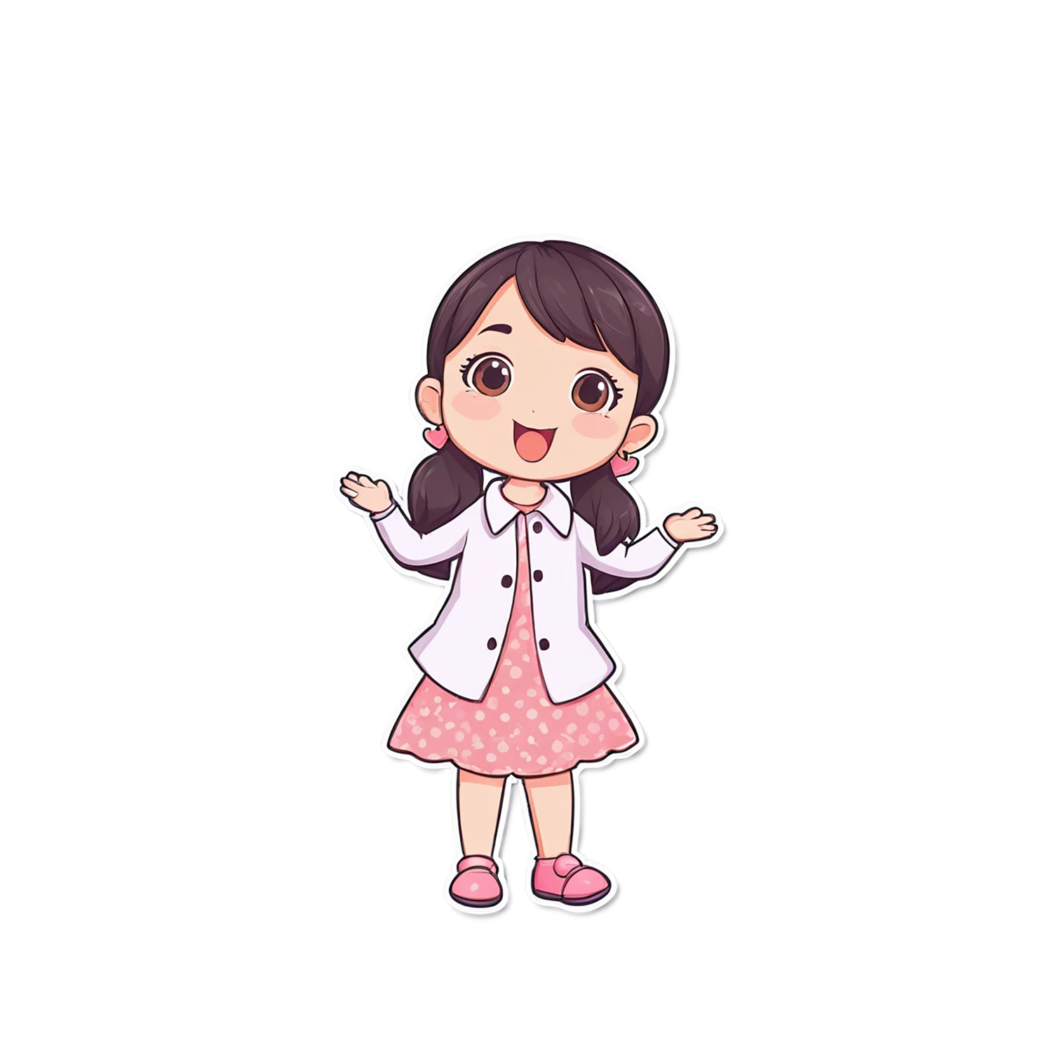 Girl cute sticker isolated on transparent background #17437