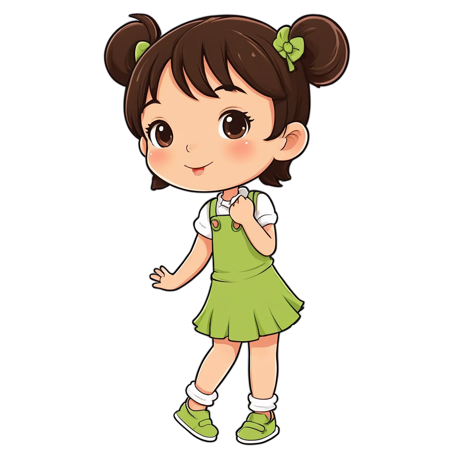 Girl cute sticker isolated on transparent background #17438