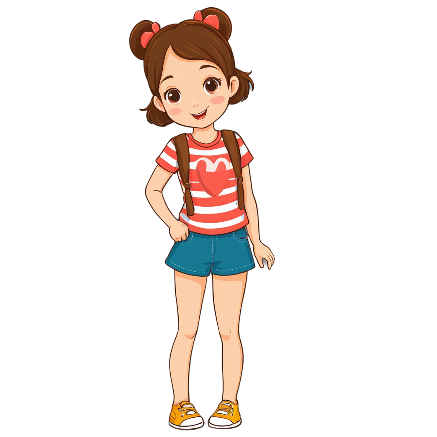 Girl cute sticker isolated on transparent background #17440