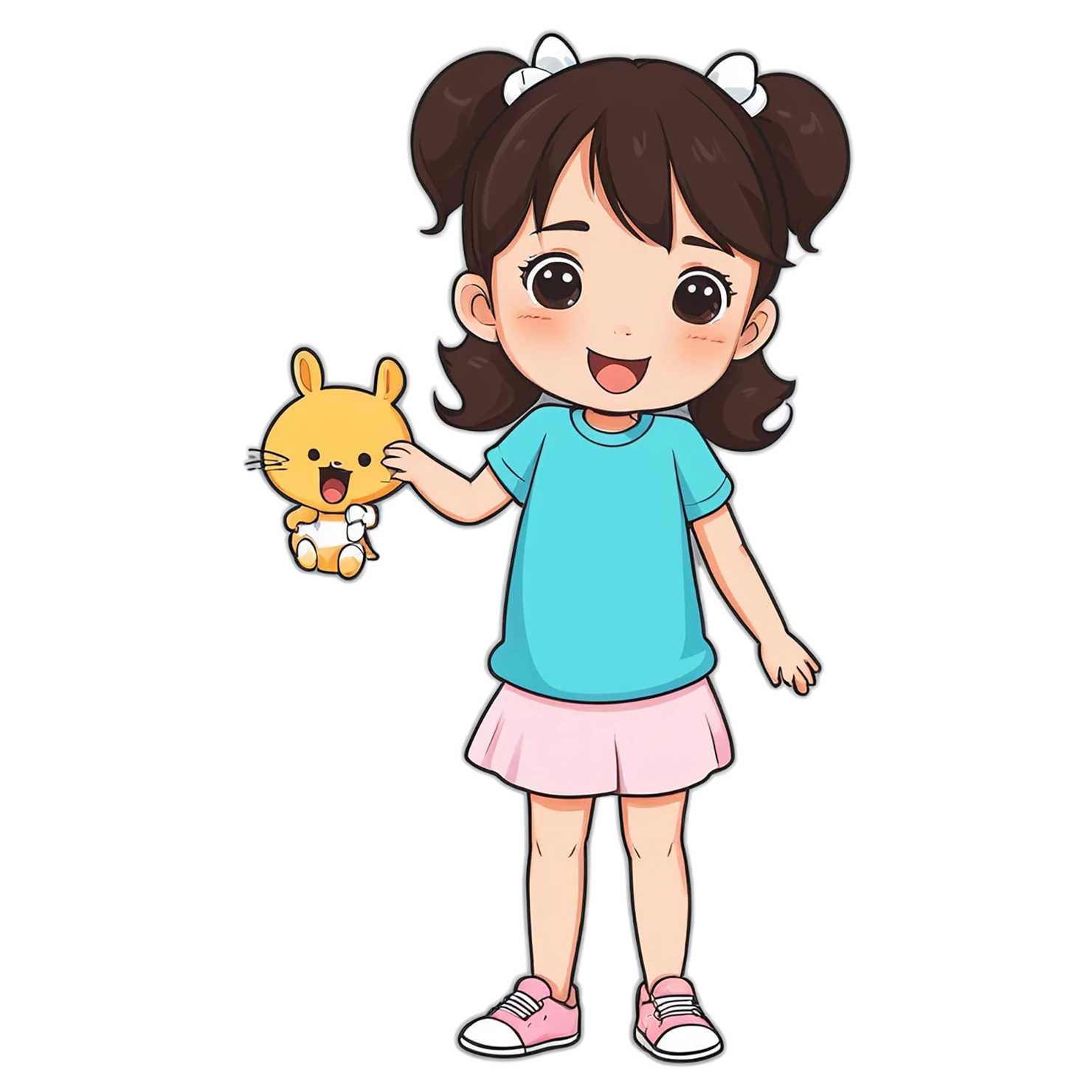 Girl cute sticker isolated on transparent background #17441