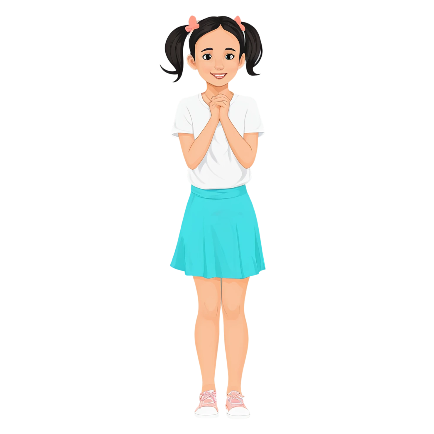 Girl cute sticker isolated on transparent background #17444