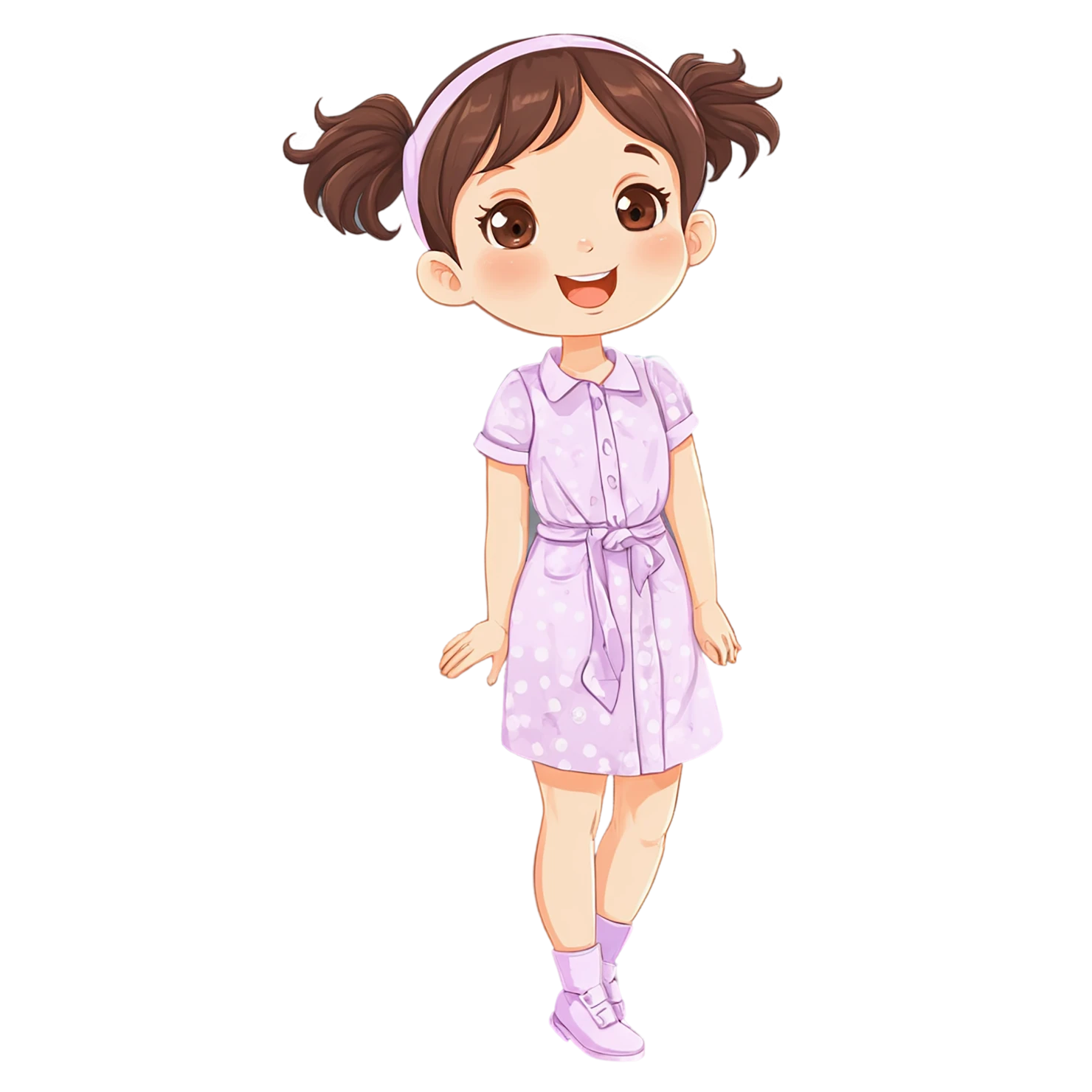Girl cute sticker isolated on transparent background #17445