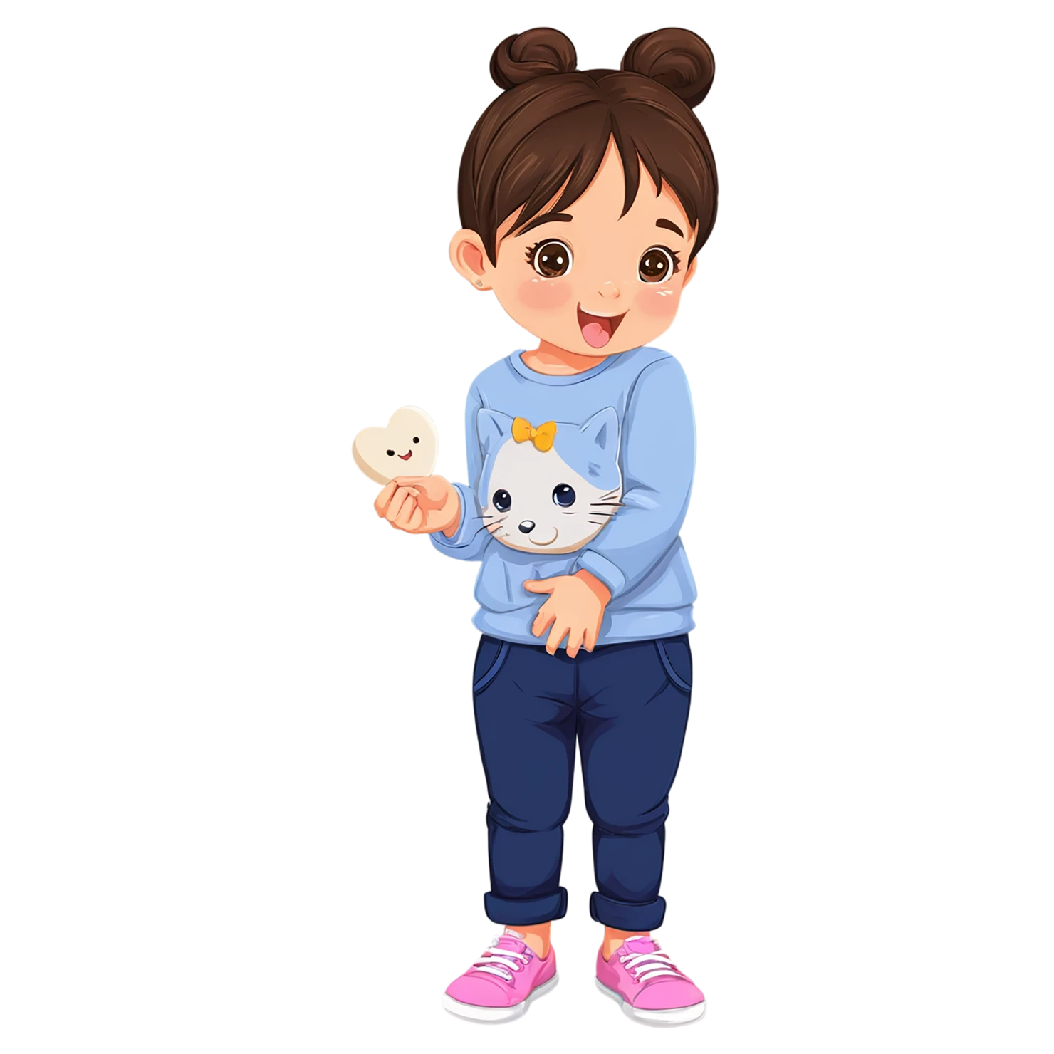 Girl cute sticker isolated on transparent background #17446