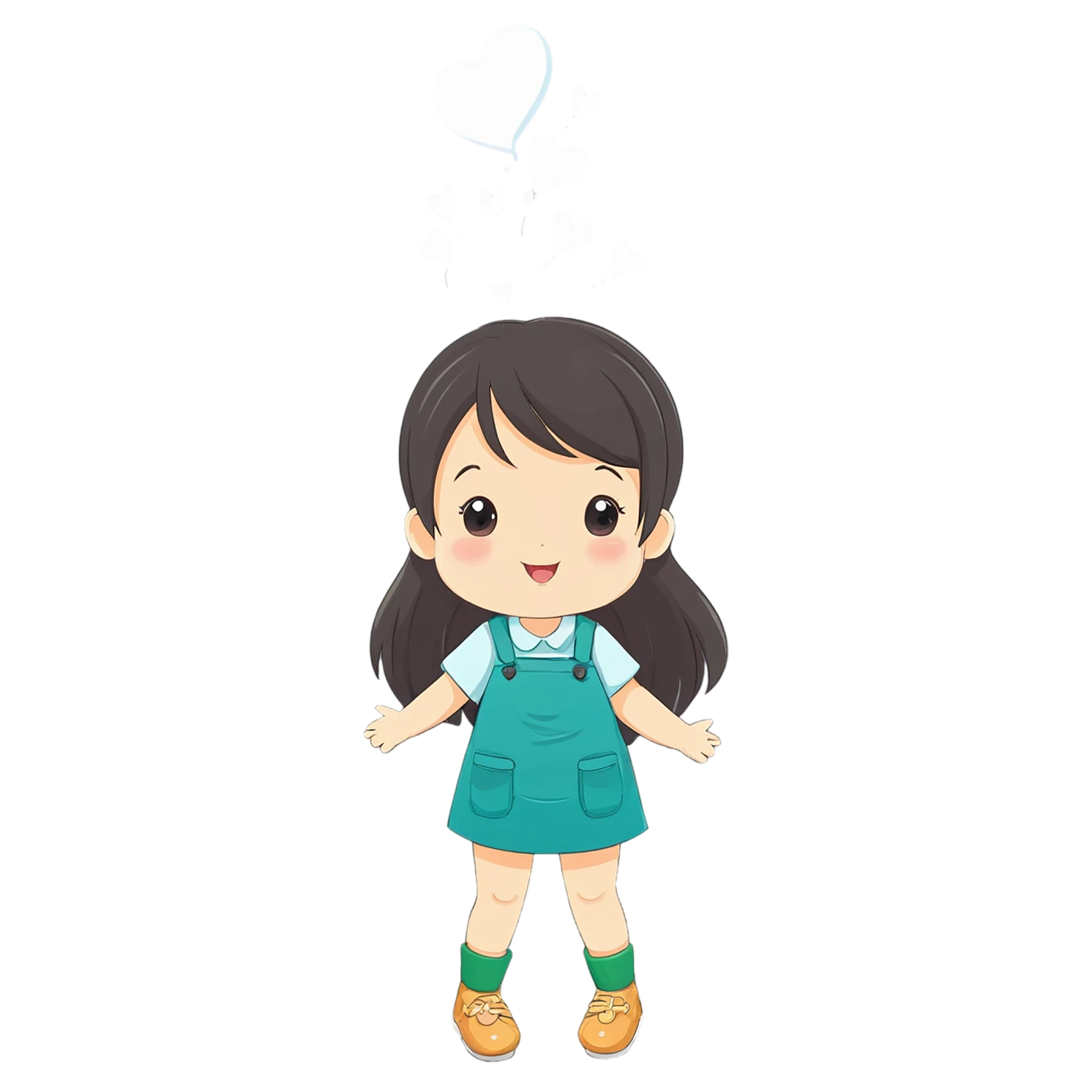 Girl cute sticker isolated on transparent background #17450