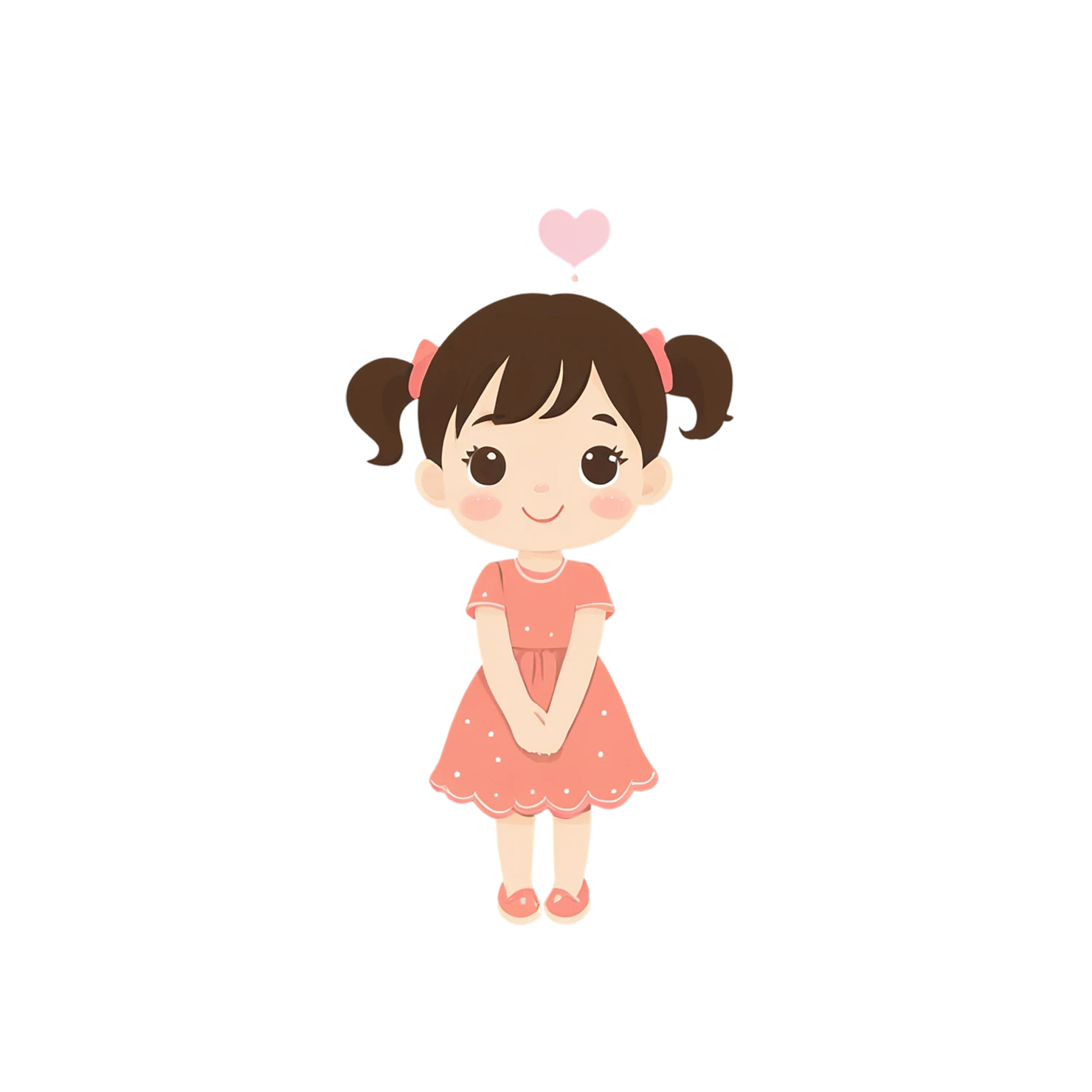 Girl cute sticker isolated on transparent background #17451