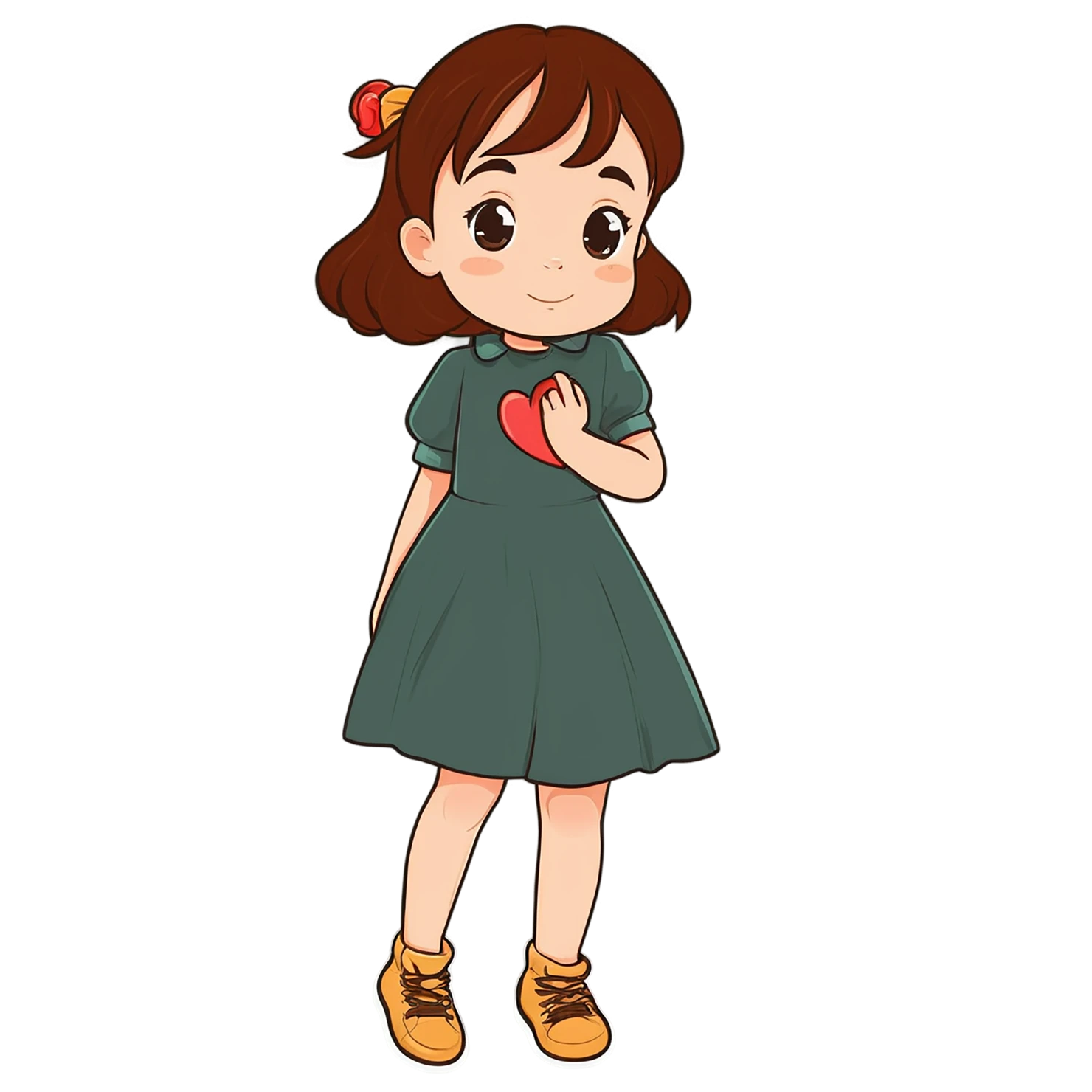 Girl cute sticker isolated on transparent background #17453