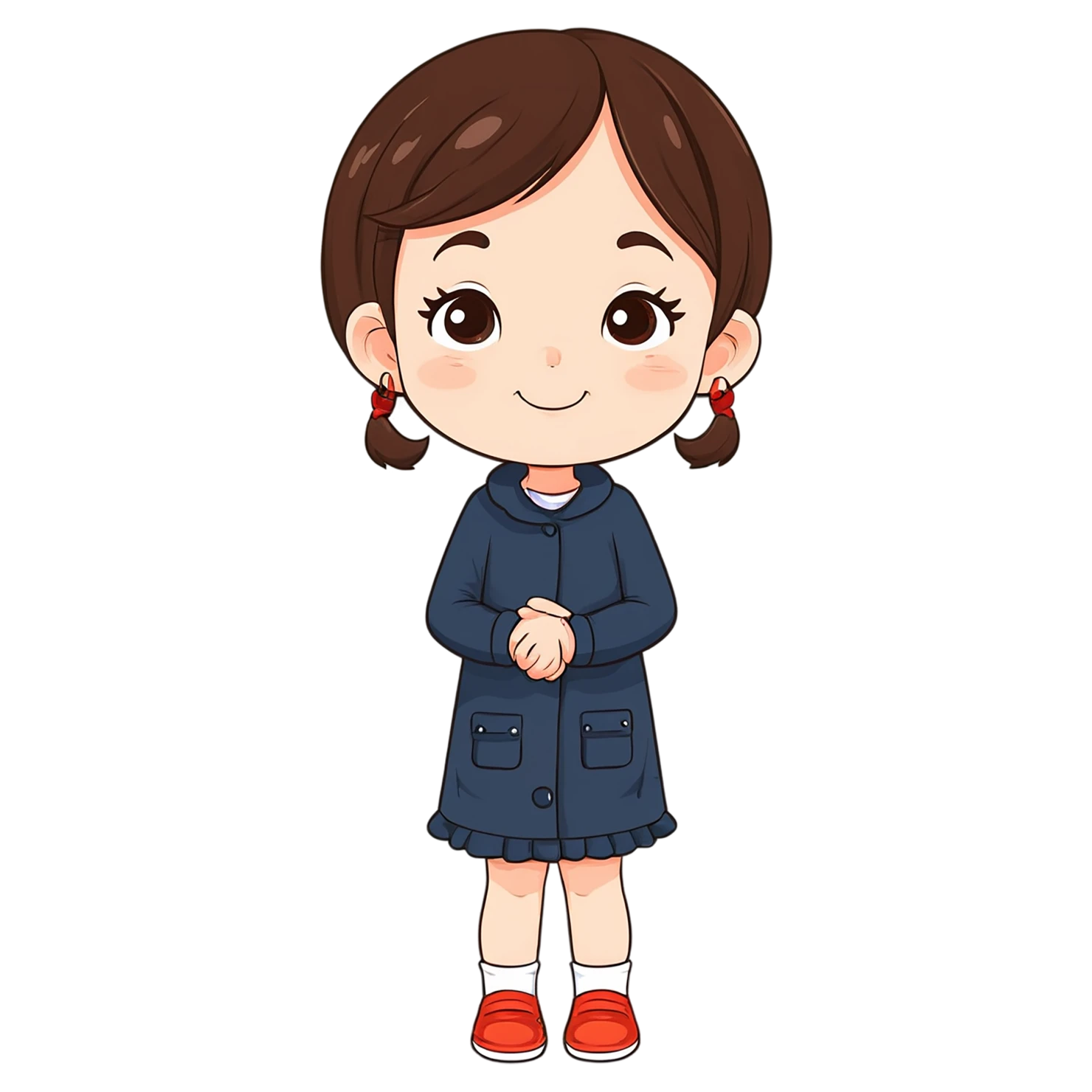 Girl cute sticker isolated on transparent background #17454