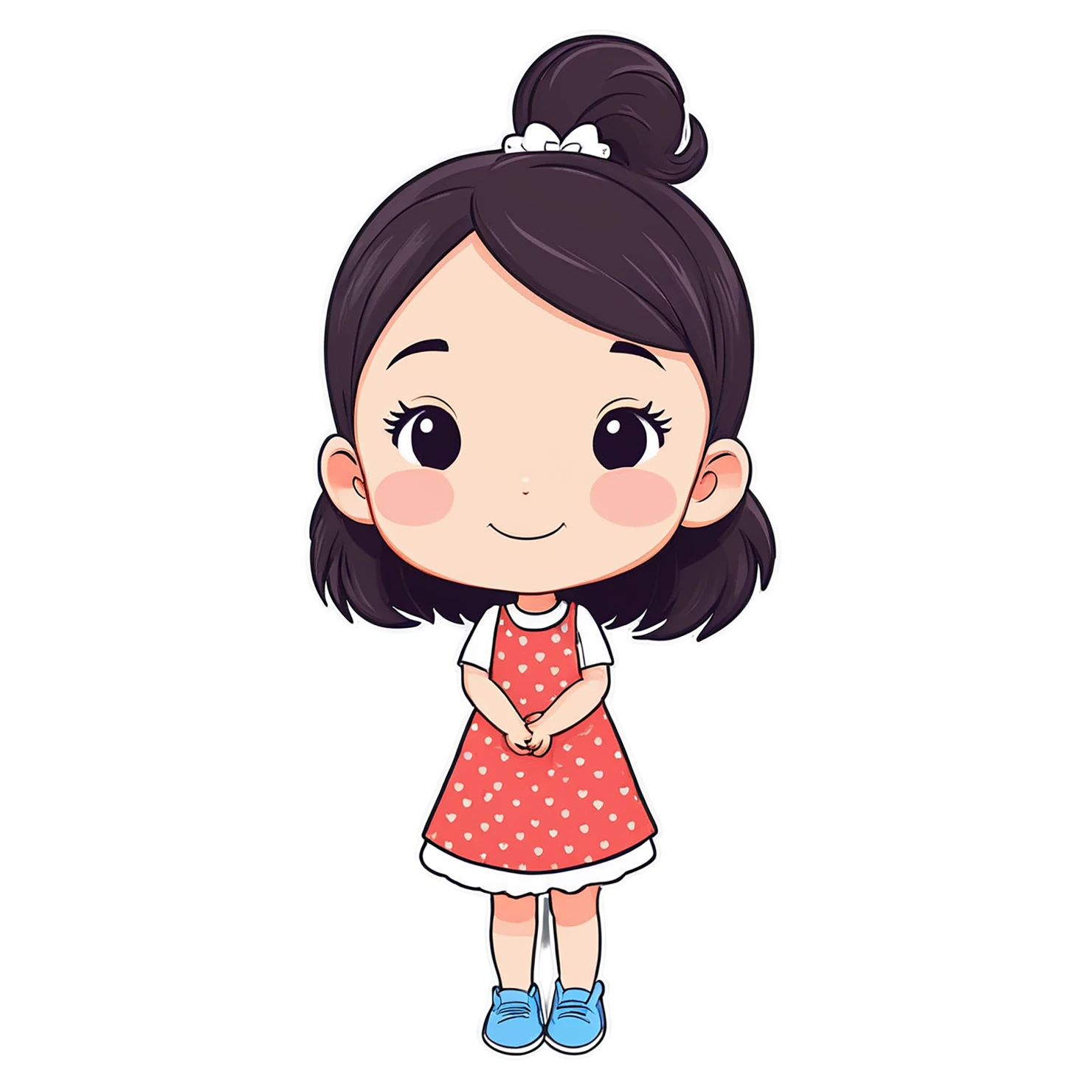 Girl cute sticker isolated on transparent background #17455