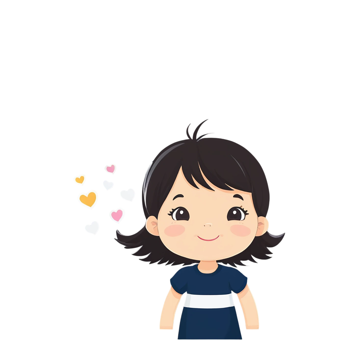Girl cute sticker isolated on transparent background #17457