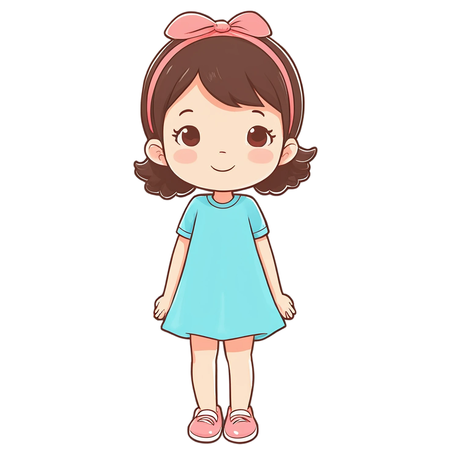 Girl cute sticker isolated on transparent background #17458