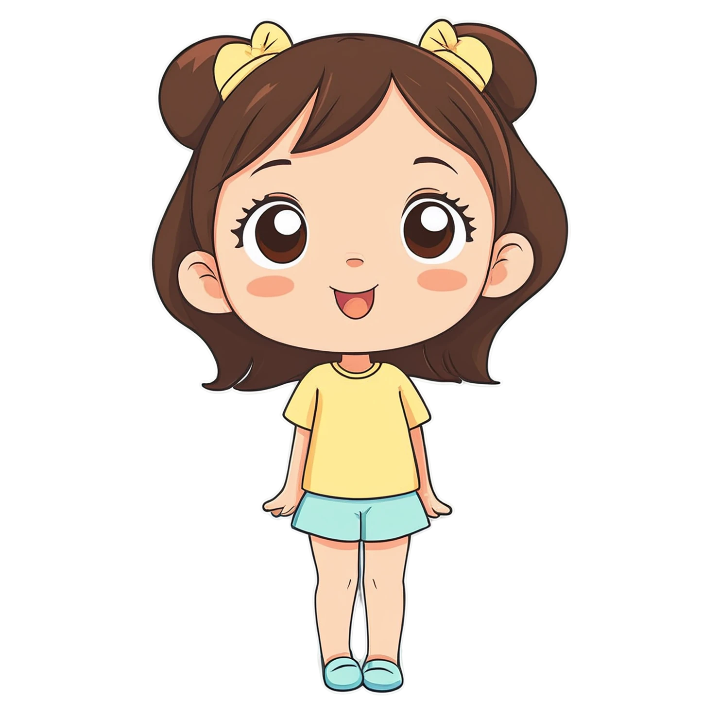 Girl cute sticker isolated on transparent background #17459