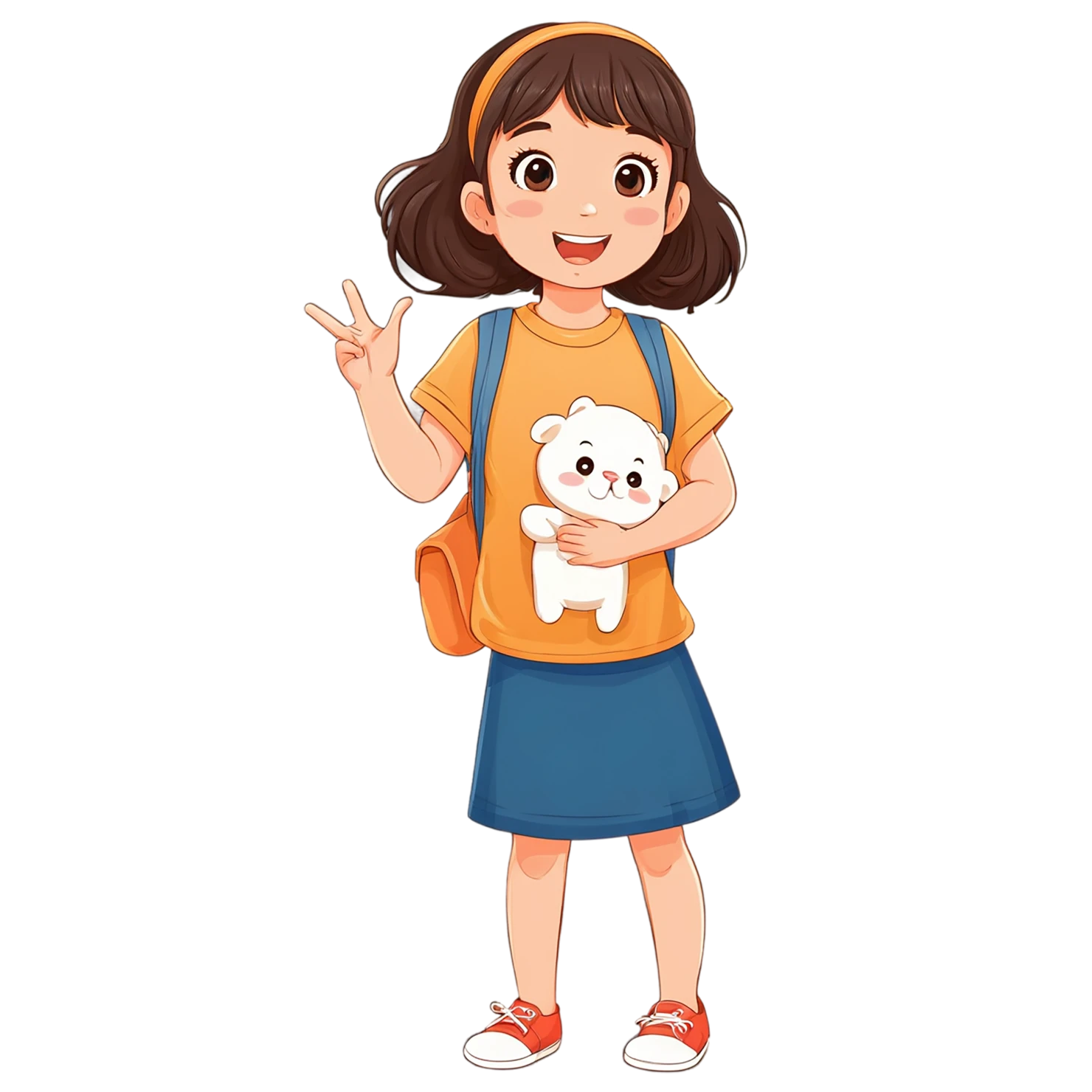Girl cute sticker isolated on transparent background #17460