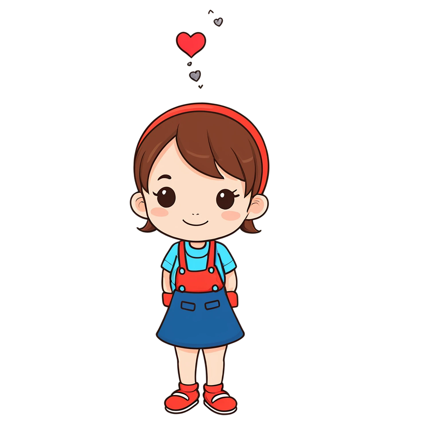 Girl cute sticker isolated on transparent background #17464