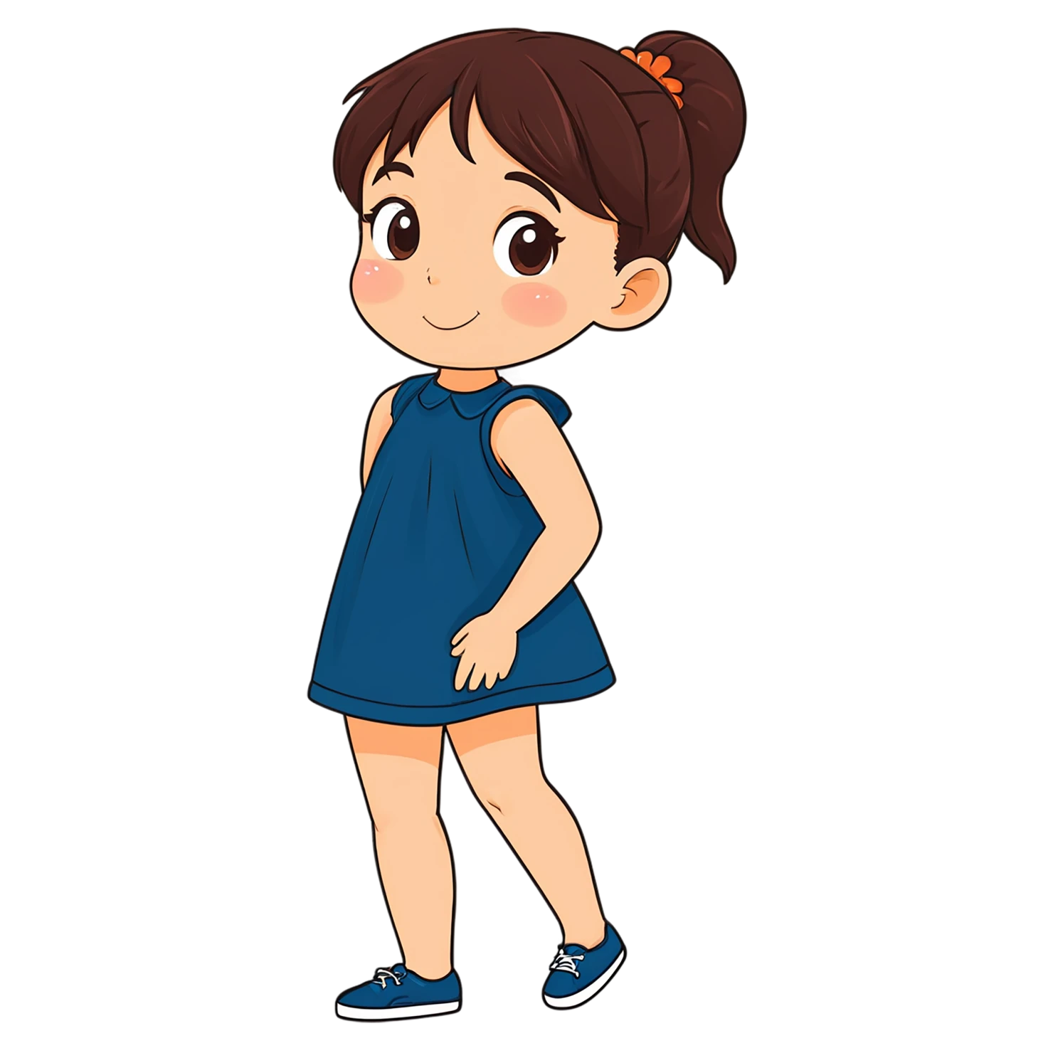 Girl cute sticker isolated on transparent background #17466