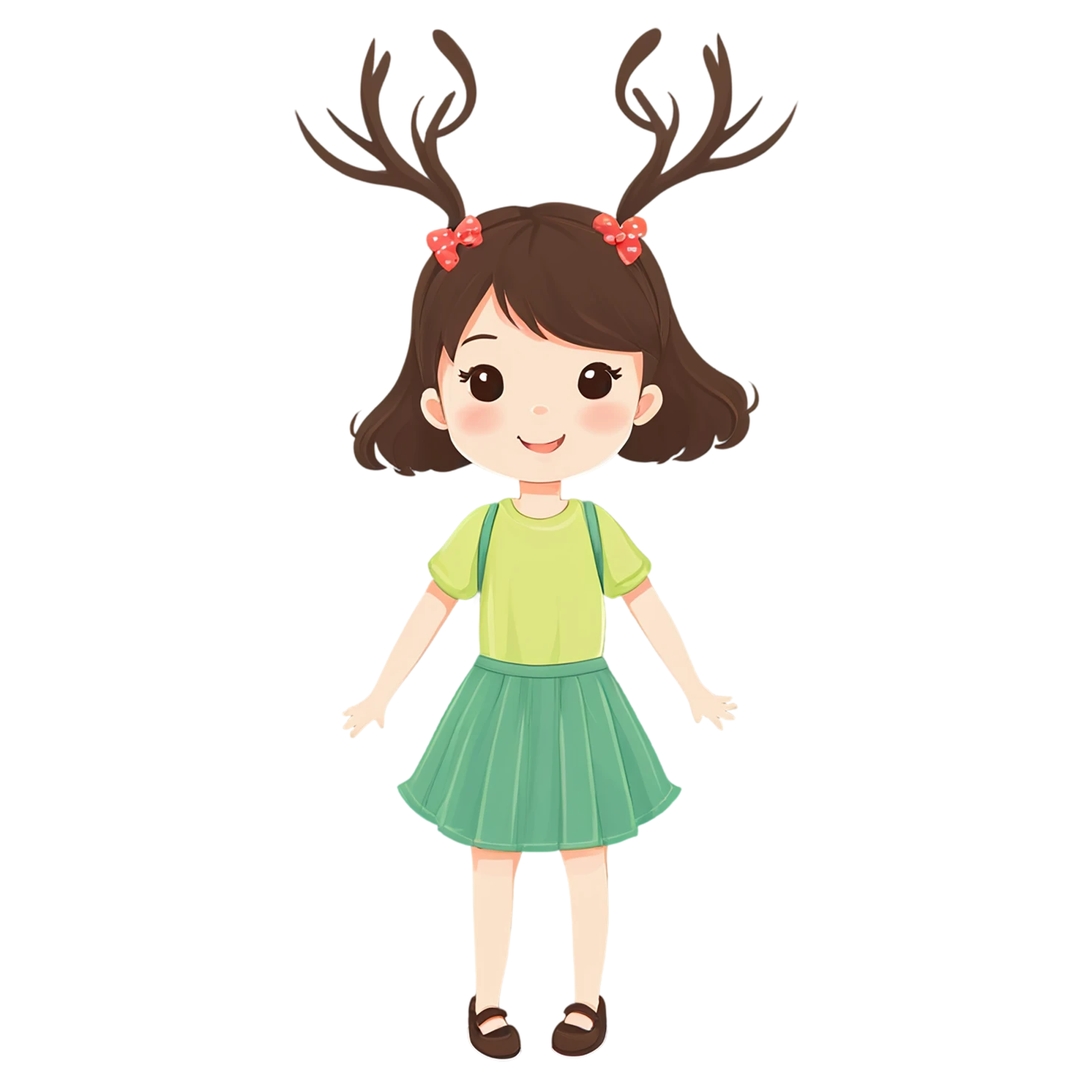 Girl cute sticker isolated on transparent background #17467