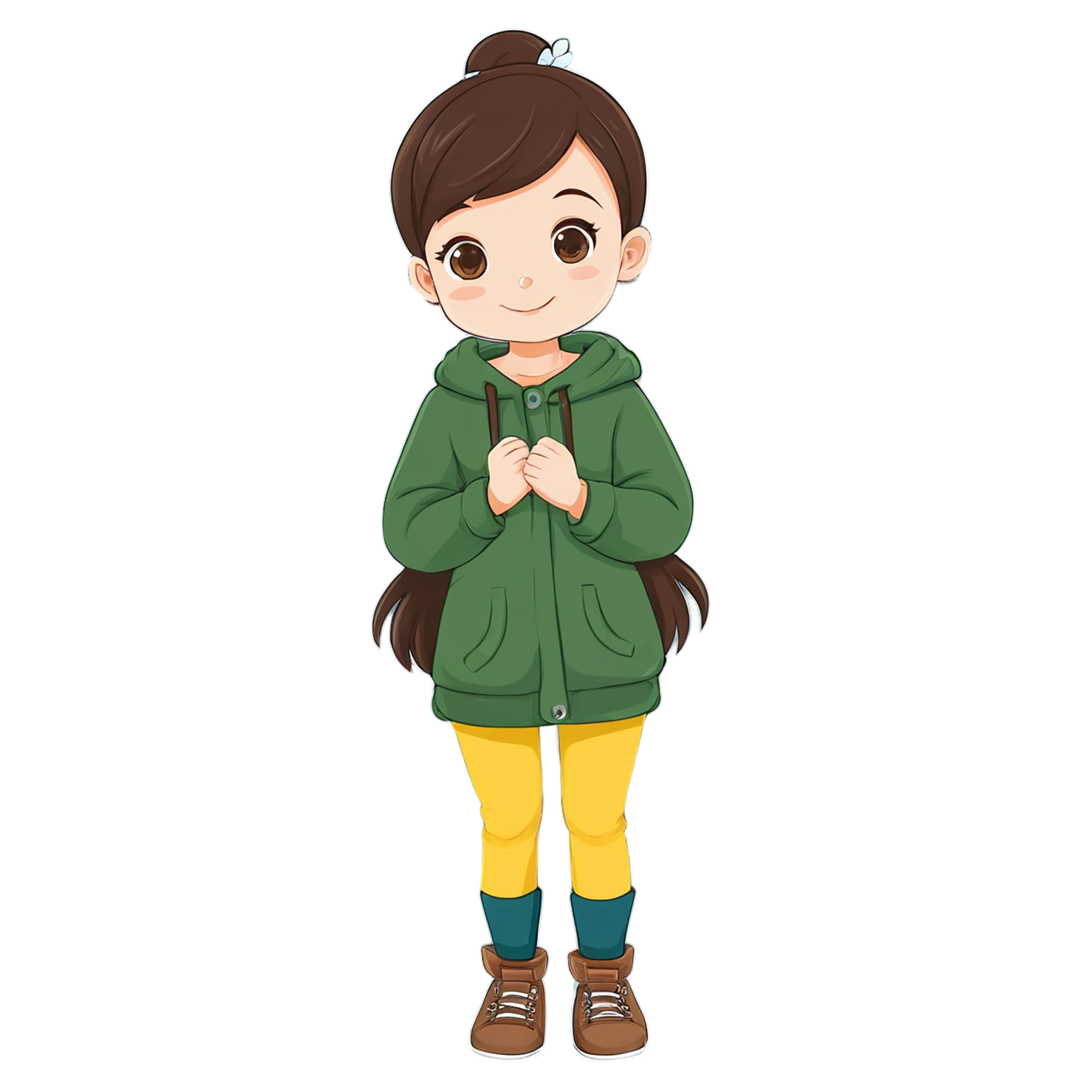 Girl cute sticker isolated on transparent background #17468